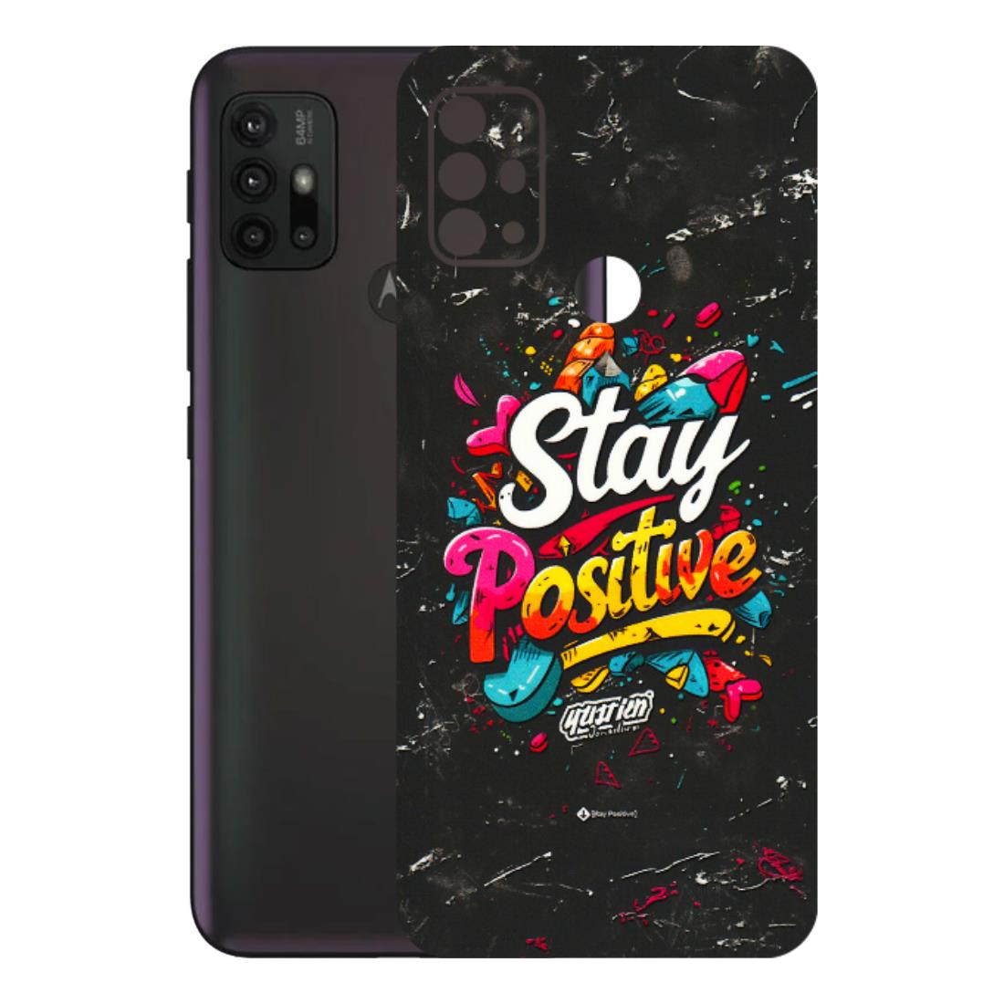Motorola Phone Skins (All Models) - Stay Positive Black - 3D Embossed Finish (L-31) Motorola Moto G30