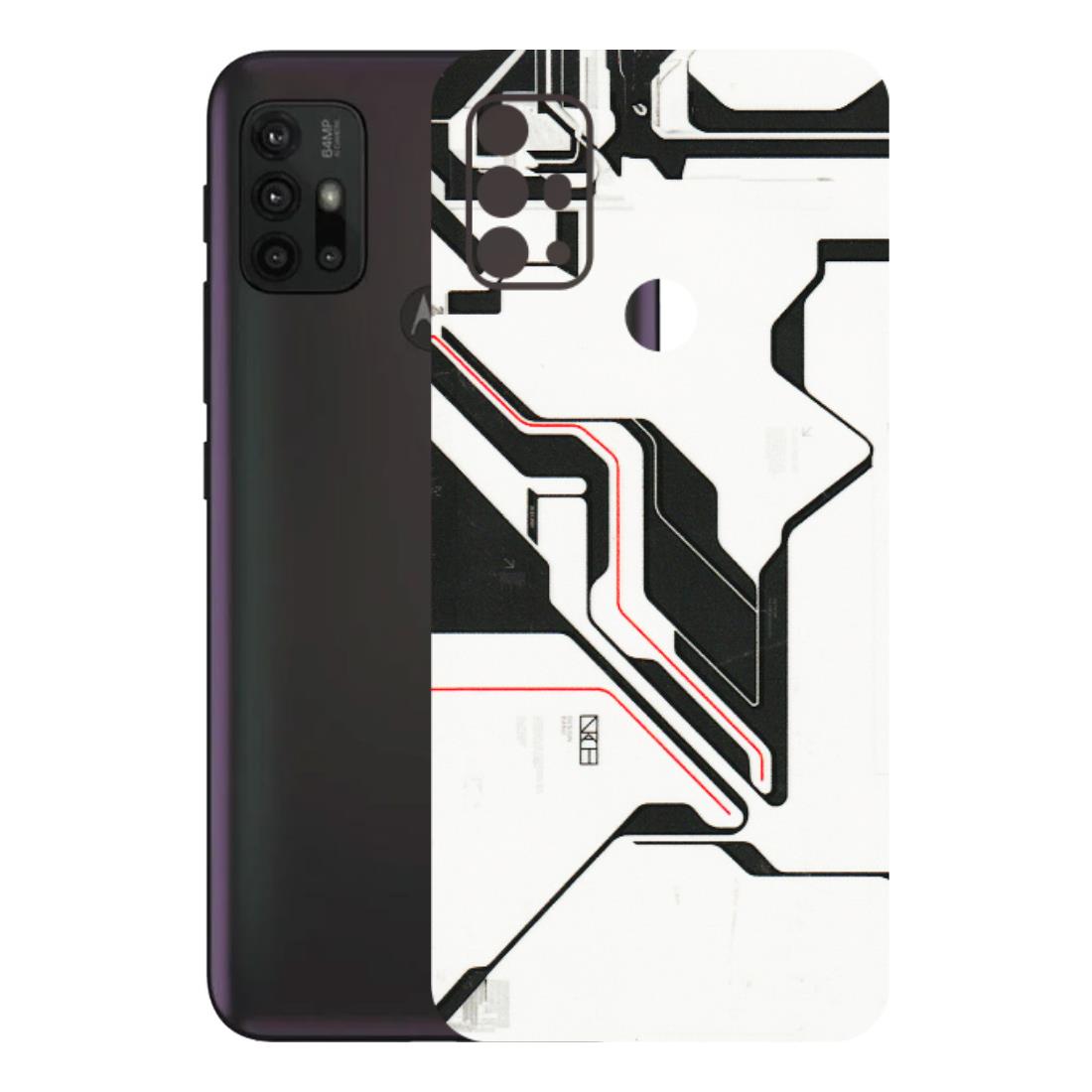 Motorola Phone Skins (All Models) - White Techy Logo - 3D Embossed Finish (L-312) Motorola Moto G30