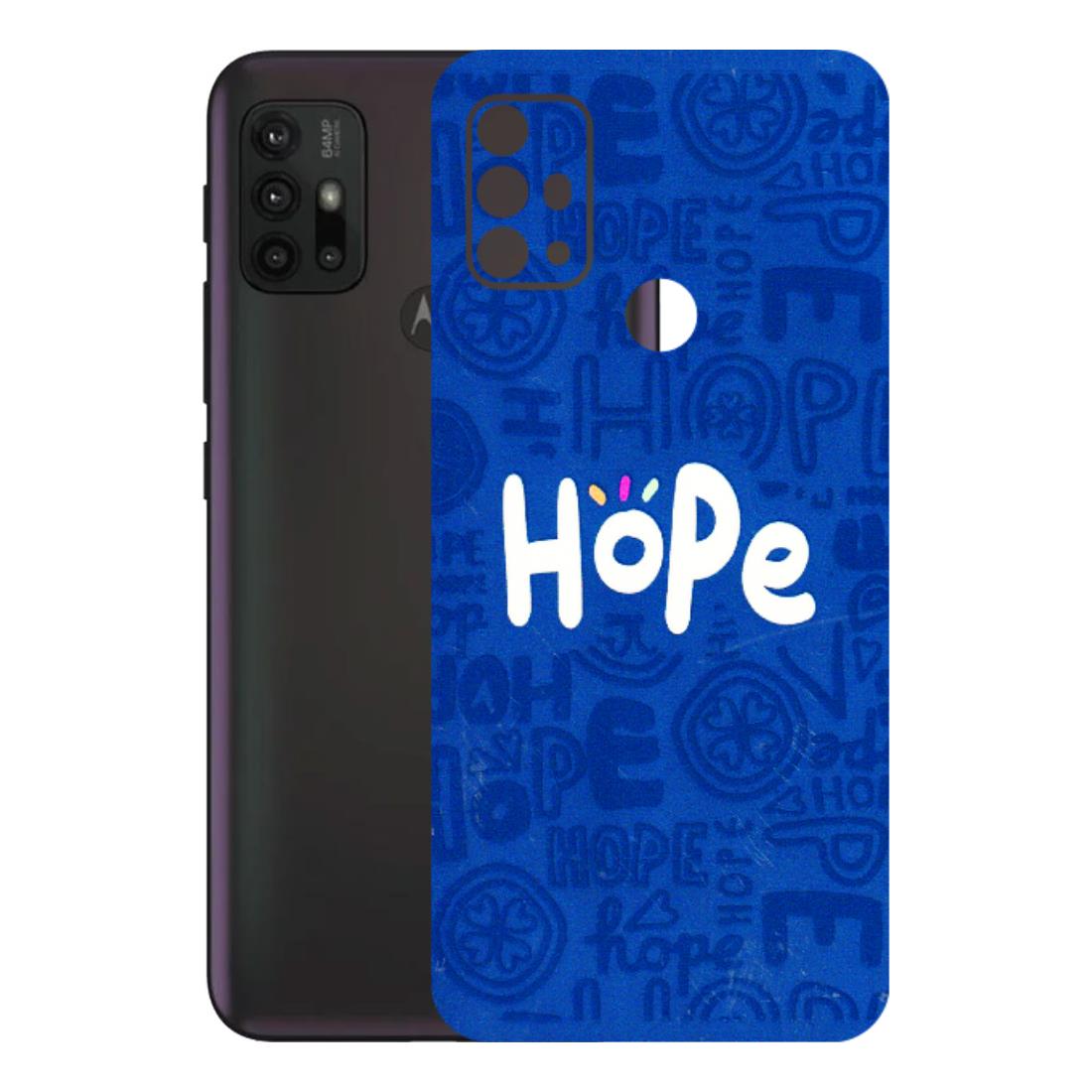 Motorola Phone Skins (All Models) - Hope Doodles Blue - 3D Embossed Finish (L-43) Motorola Moto G30