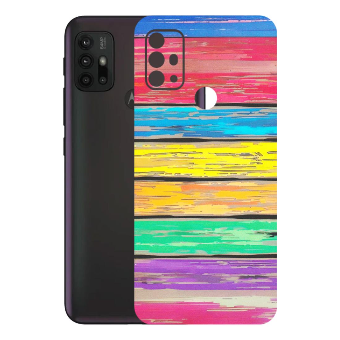 Motorola Phone Skins (All Models) - Multi Colour Wooden Wall - Matte Finish (M-96) Motorola Moto G30
