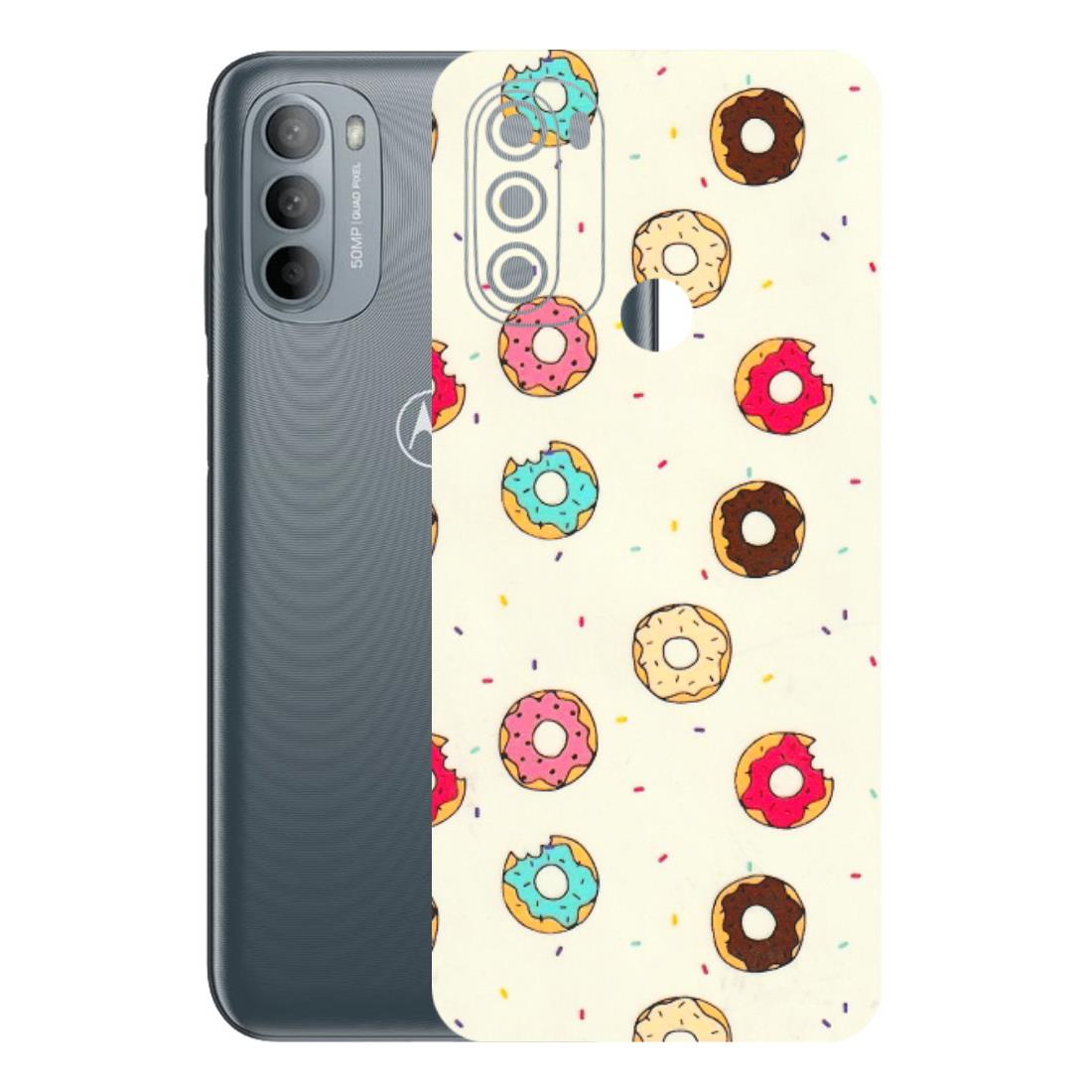 Motorola Phone Skins (All Models) - Mini Donuts Doodle Art - 3D Embossed Finish (L-122) Motorola Moto G31