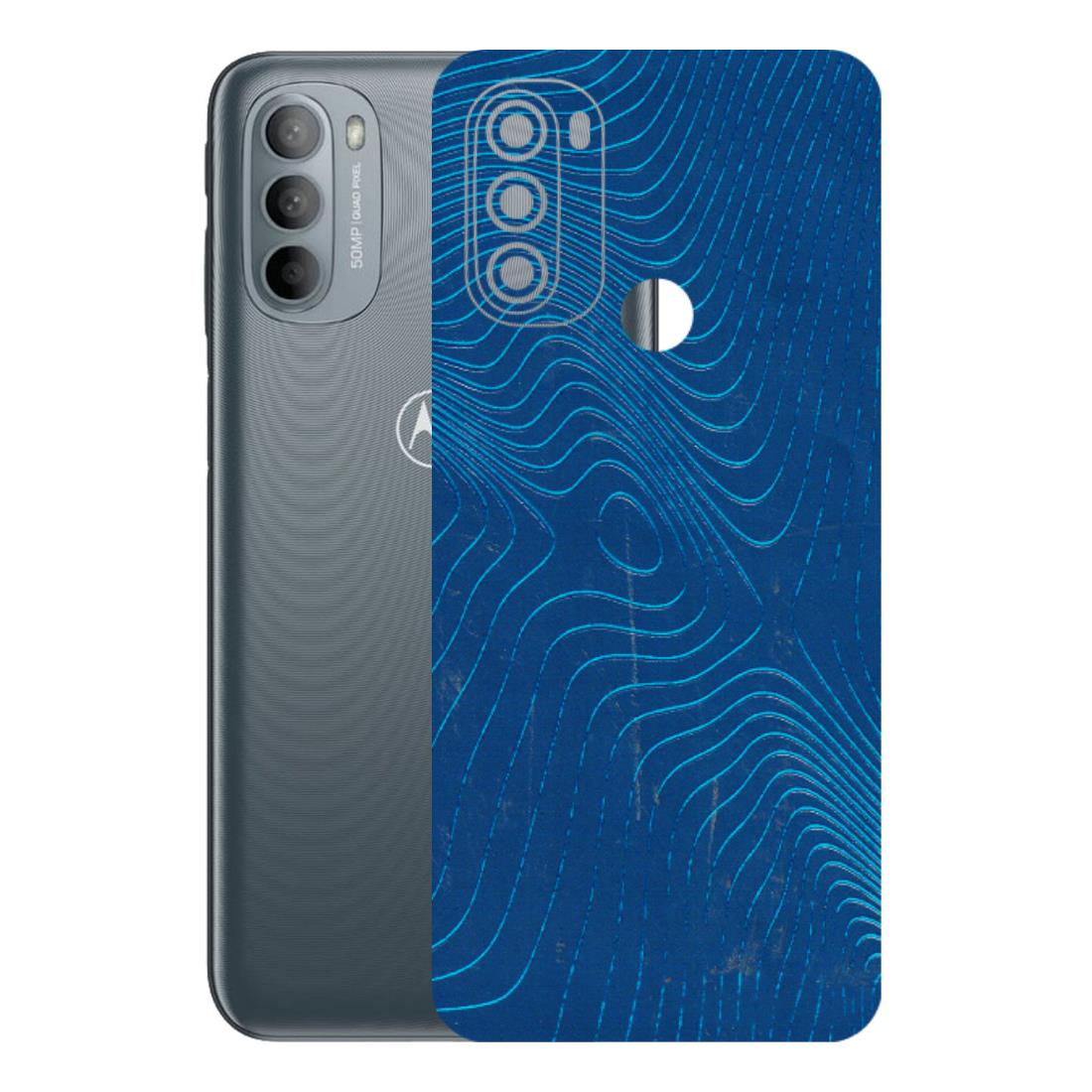 Motorola Phone Skins (All Models) - Abstract Blue Line Map - 3D Embossed Finish (L-272) Motorola Moto G31