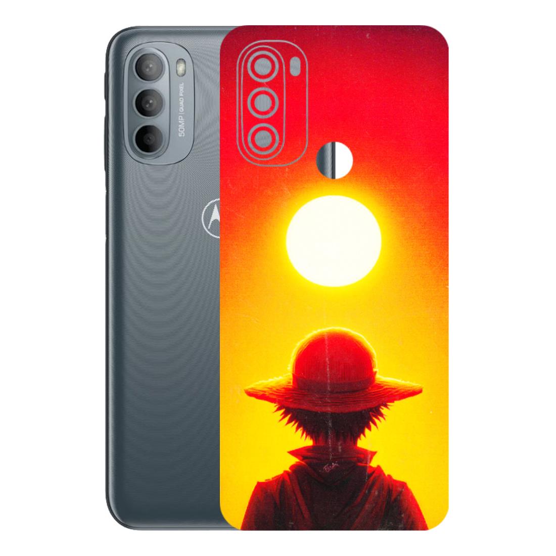 Motorola Phone Skins (All Models) - Cool Sunset With Monkey D.Luffy Anime - 3D Embossed Finish (L-329) Motorola Moto G31