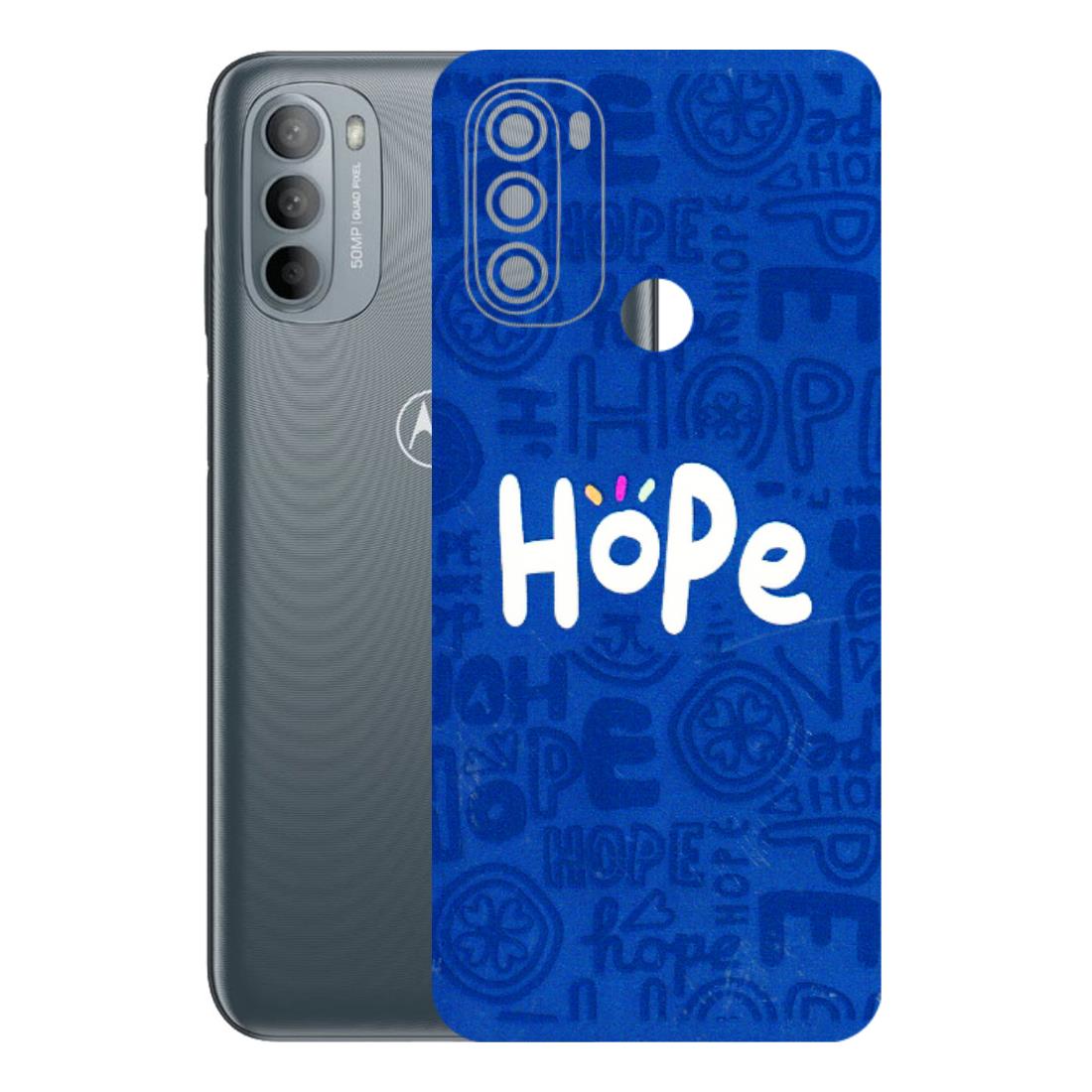 Motorola Phone Skins (All Models) - Hope Doodles Blue - 3D Embossed Finish (L-43) Motorola Moto G31