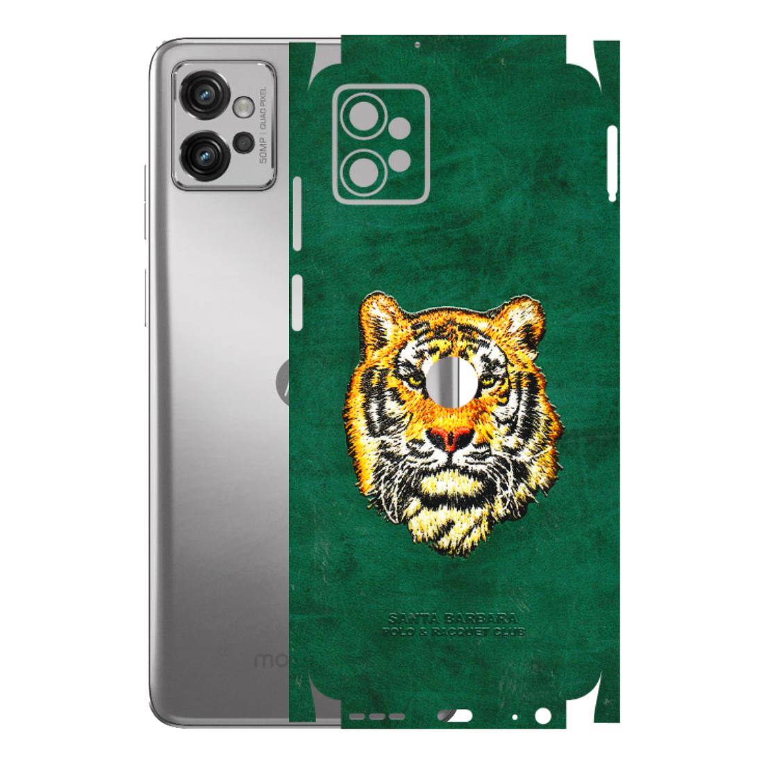 Motorola Phone Skins (All Models) - Leather Feel Tiger - 3D Embossed Finish (L-111) Motorola Moto G32