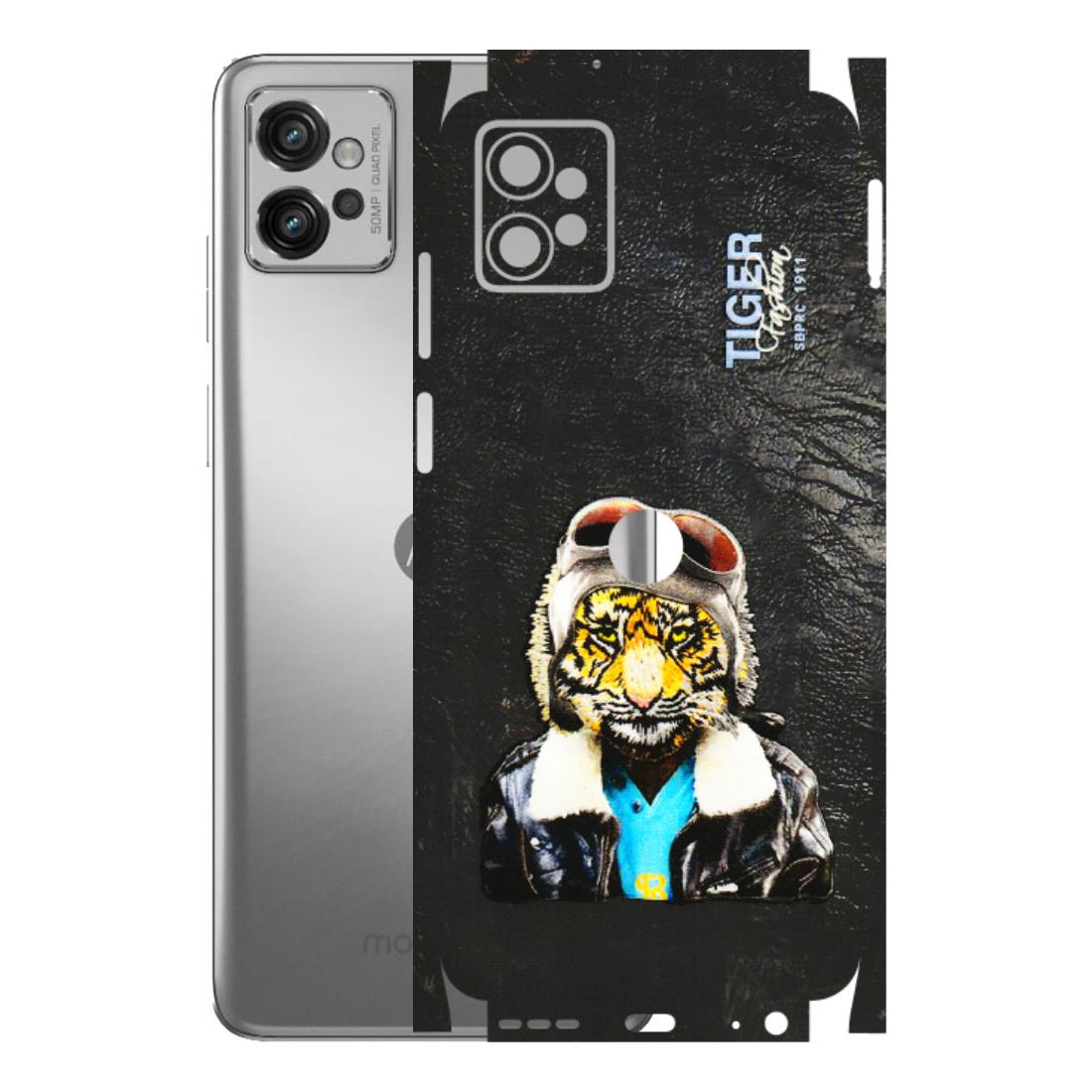 Motorola Phone Skins (All Models) - Rider Tiger - 3D Embossed Finish (L-113) Motorola Moto G32