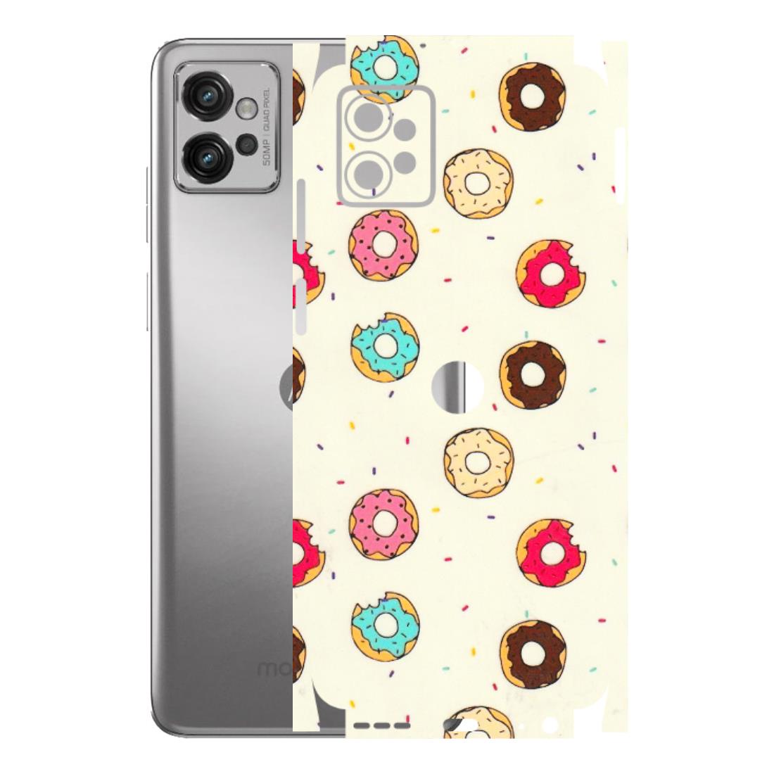 Motorola Phone Skins (All Models) - Mini Donuts Doodle Art - 3D Embossed Finish (L-122) Motorola Moto G32