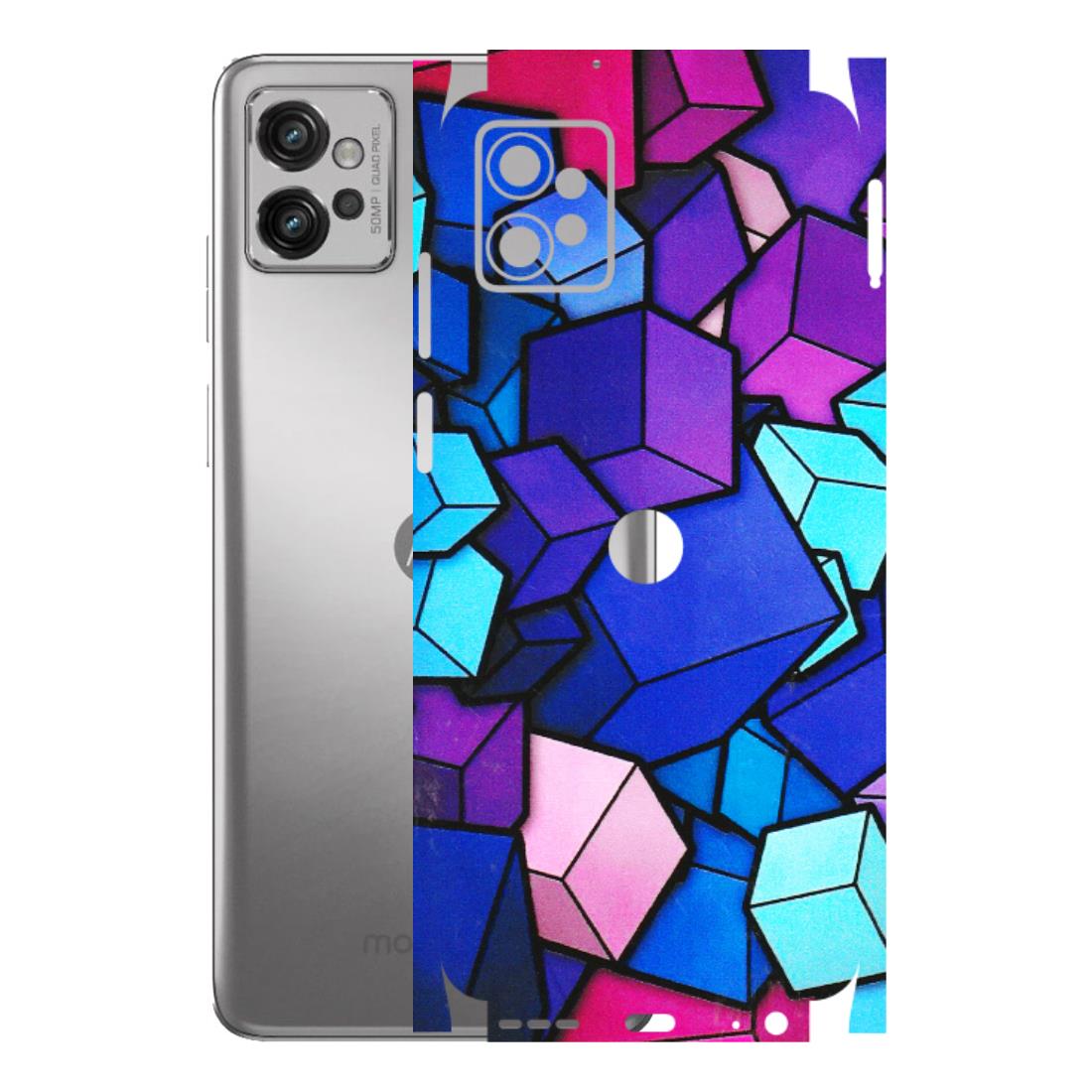 Motorola Phone Skins (All Models) - Cube Doodle - 3D Embossed Finish (L-141) Motorola Moto G32