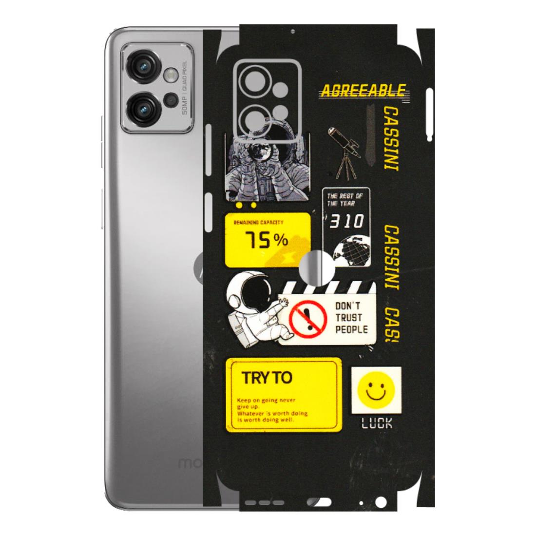 Motorola Phone Skins (All Models) - Black Cassini - 3D Embossed Finish (L-161) Motorola Moto G32