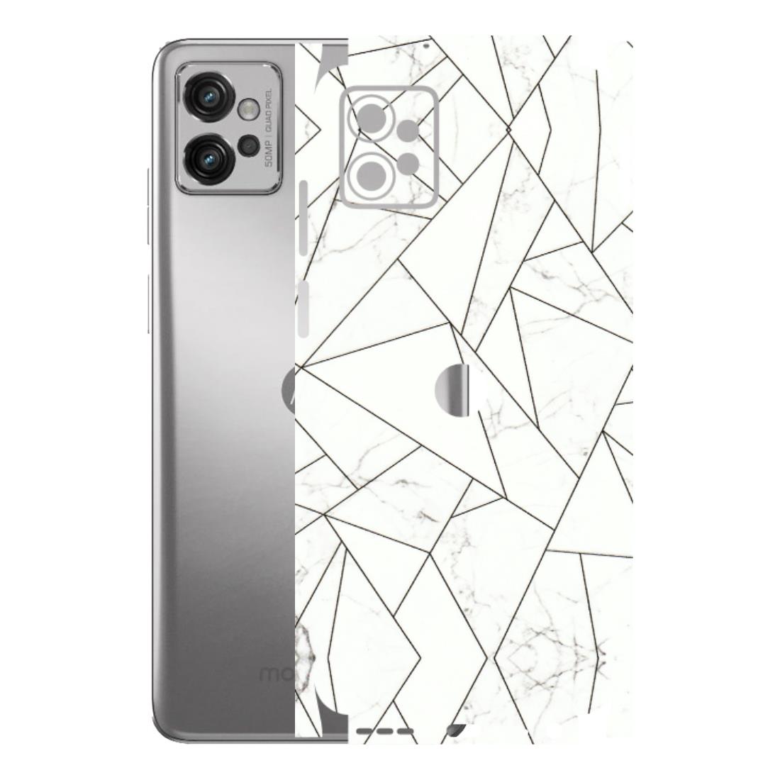 Motorola Phone Skins (All Models) - Luxury White Marble Effect - 3D Embossed Finish (L-168) Motorola Moto G32
