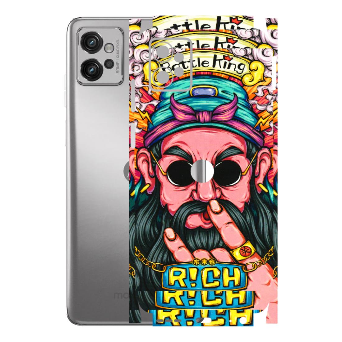 Motorola Phone Skins (All Models) - Battle King Dude Face - 3D Embossed Finish (L-178) Motorola Moto G32