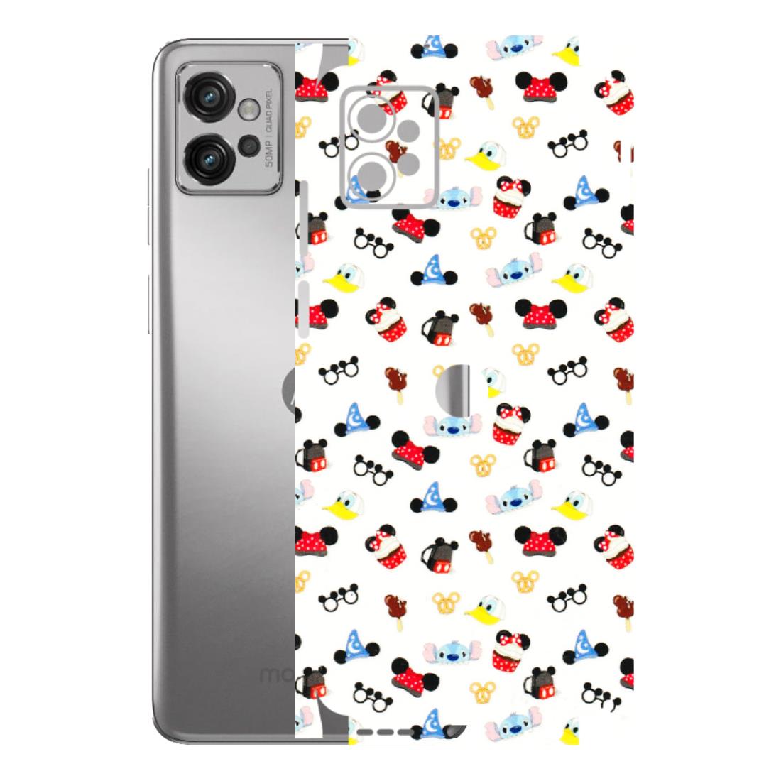 Motorola Phone Skins (All Models) - Minnie Mouse & Donald Doodles s - 3D Embossed Finish (L-194) Motorola Moto G32