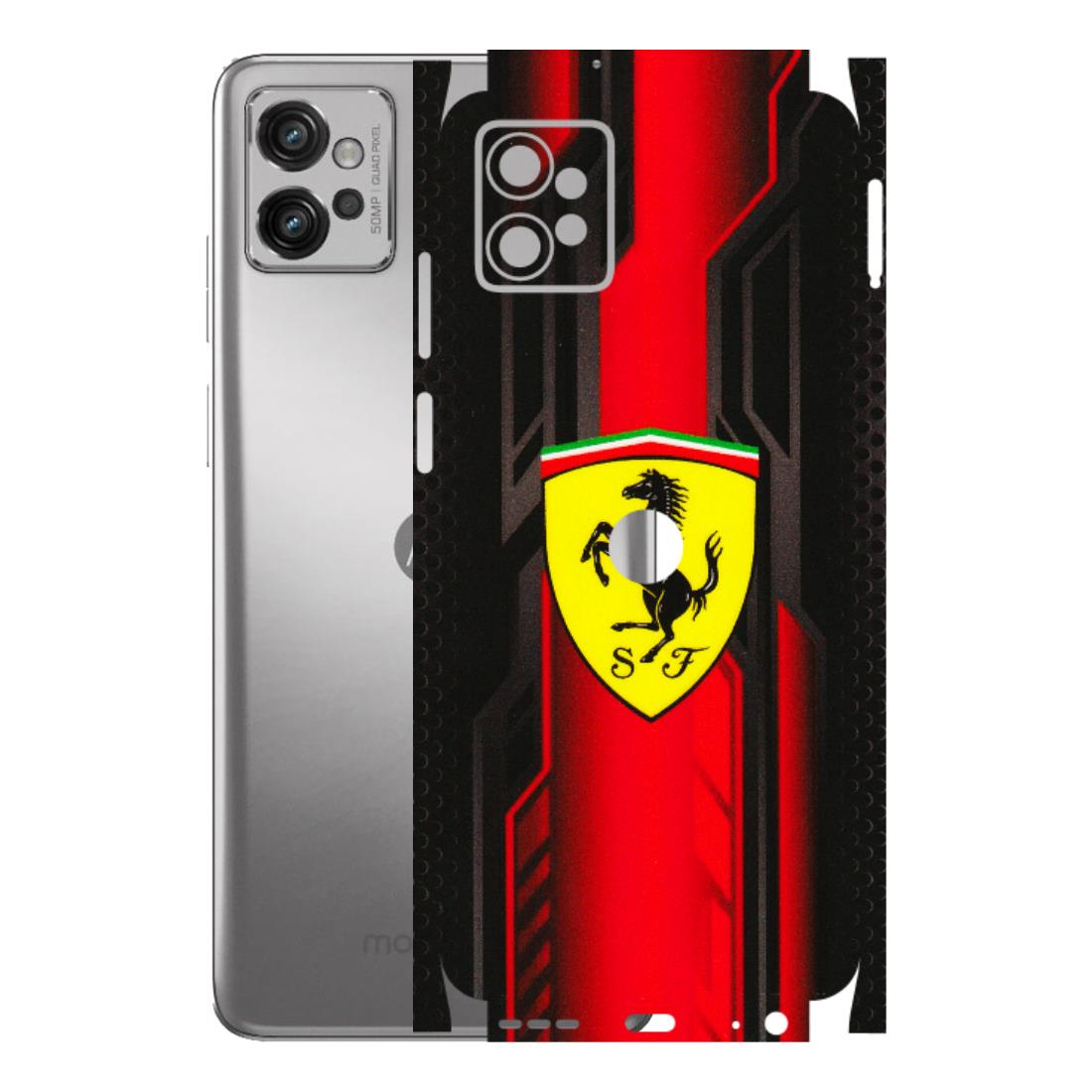 Motorola Phone Skins (All Models) - Black Ferrari Logo - 3D Embossed Finish (L-253) Motorola Moto G32