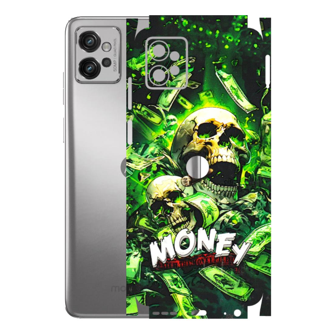 Motorola Phone Skins (All Models) - Skull Money - 3D Embossed Finish (L-303) Motorola Moto G32