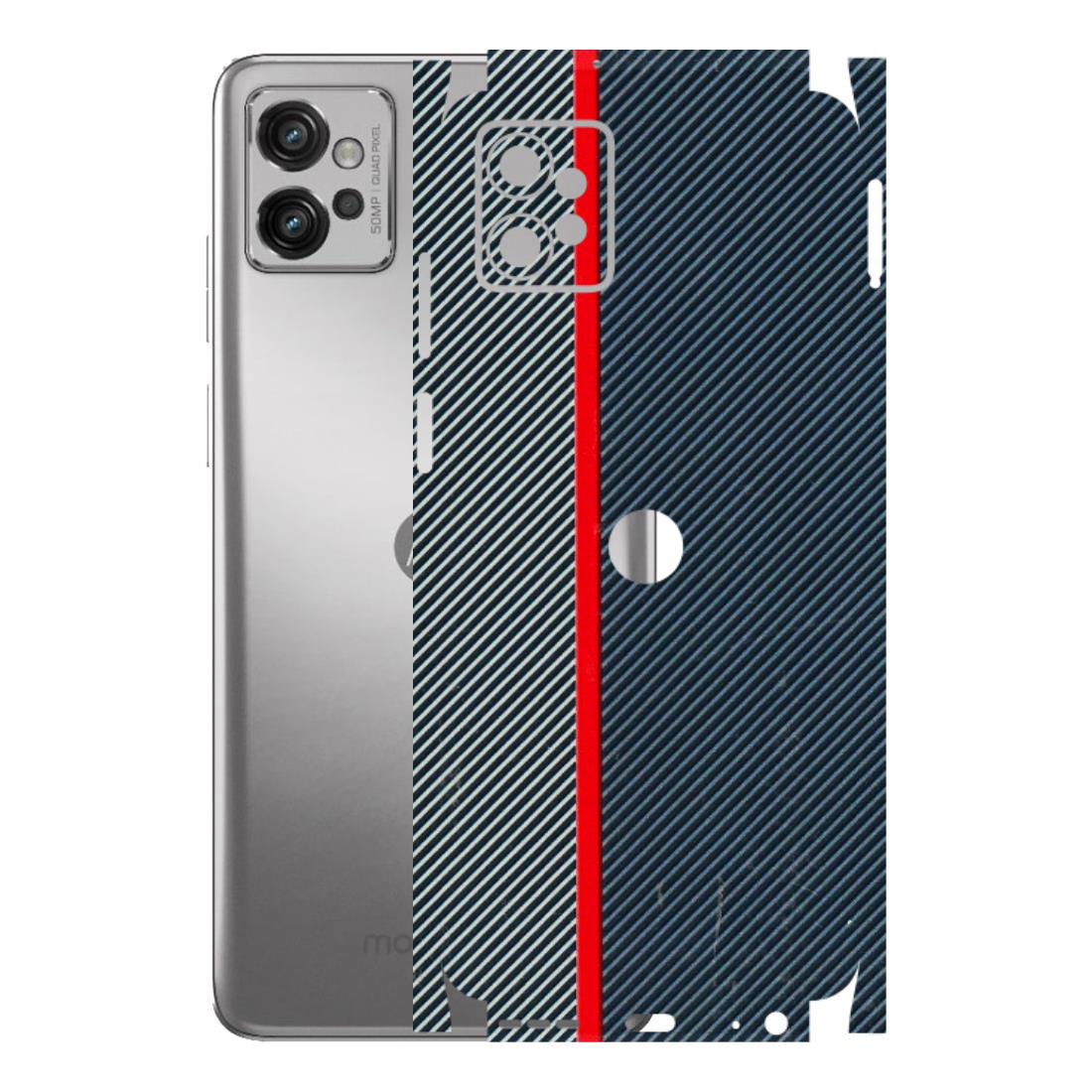 Motorola Phone Skins (All Models) - Blue Sober Lines - 3D Embossed Finish (L-305) Motorola Moto G32