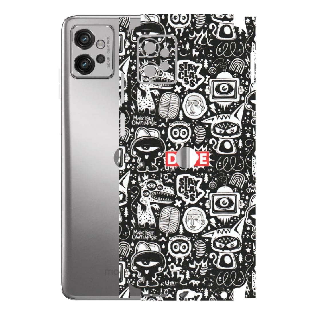 Motorola Phone Skins (All Models) - Dope Stay Classy Black Doodles - Matte Finish (M-126) Motorola Moto G32