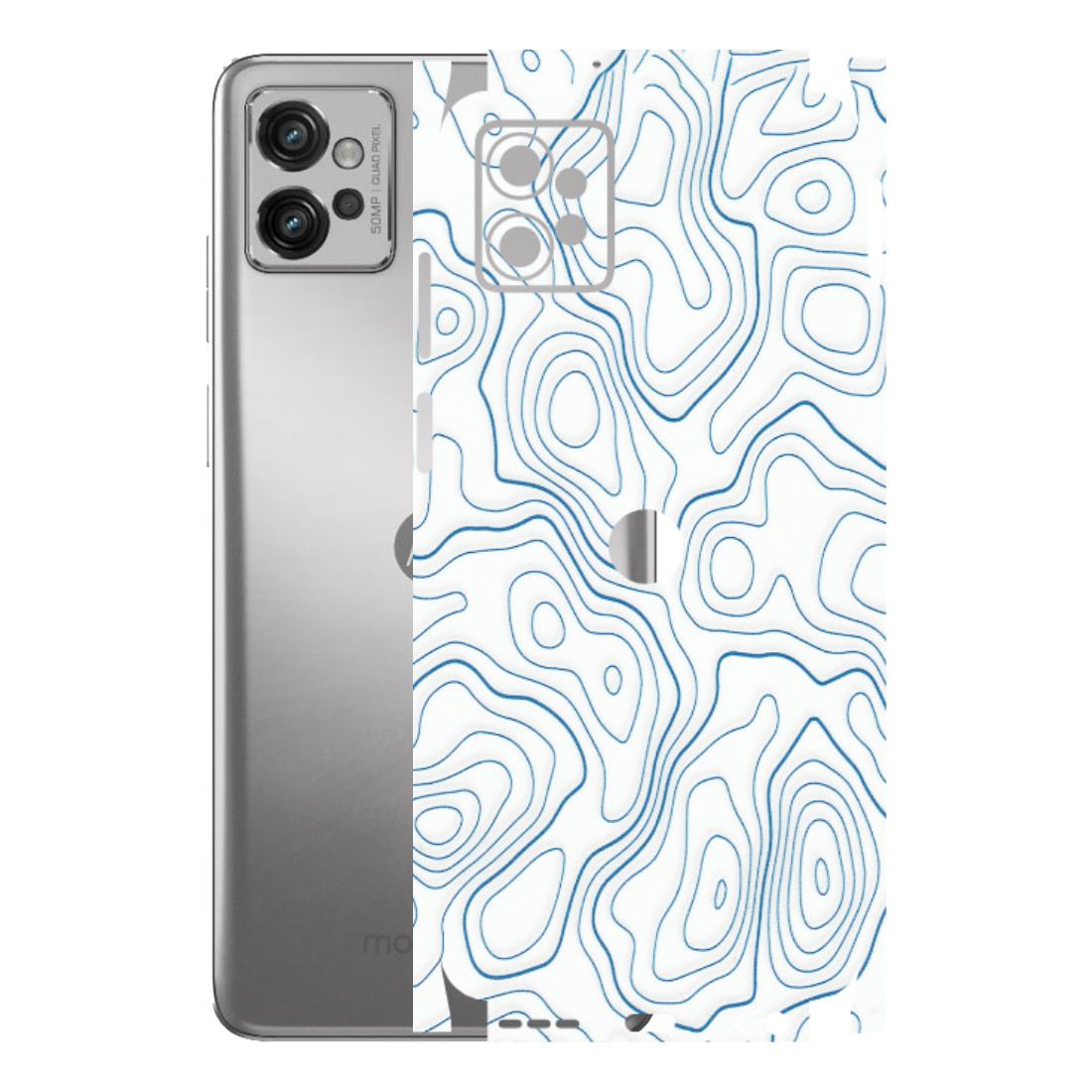 Motorola Phone Skins (All Models) - Blue And White Swirls - Matte Finish (M-139) Motorola Moto G32