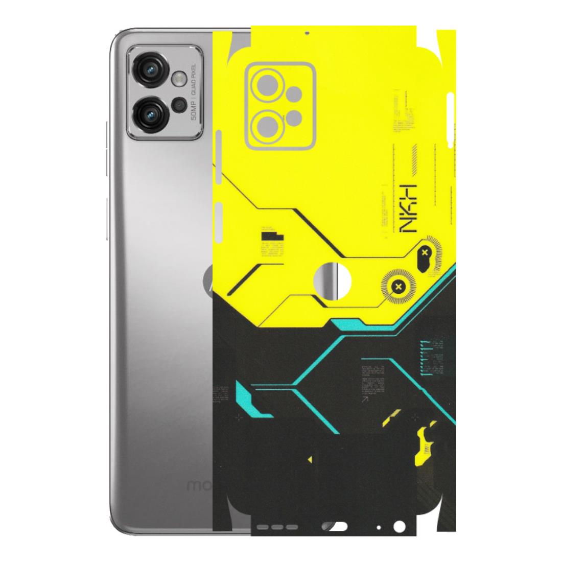 Motorola Phone Skins (All Models) - Black Yellow Technica - Matte Finish (M-53) Motorola Moto G32