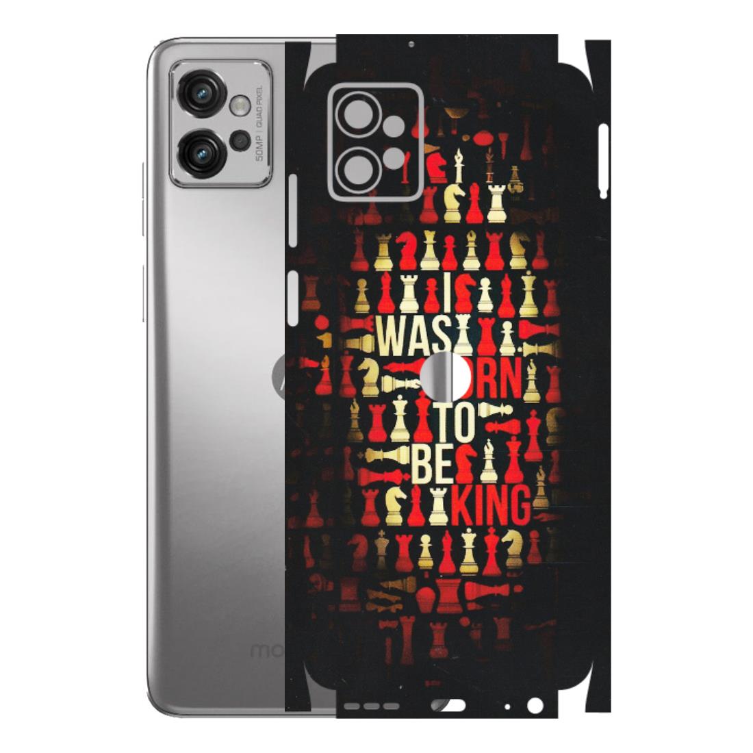Motorola Phone Skins (All Models) - Born To Be King - Matte Finish (M-73) Motorola Moto G32