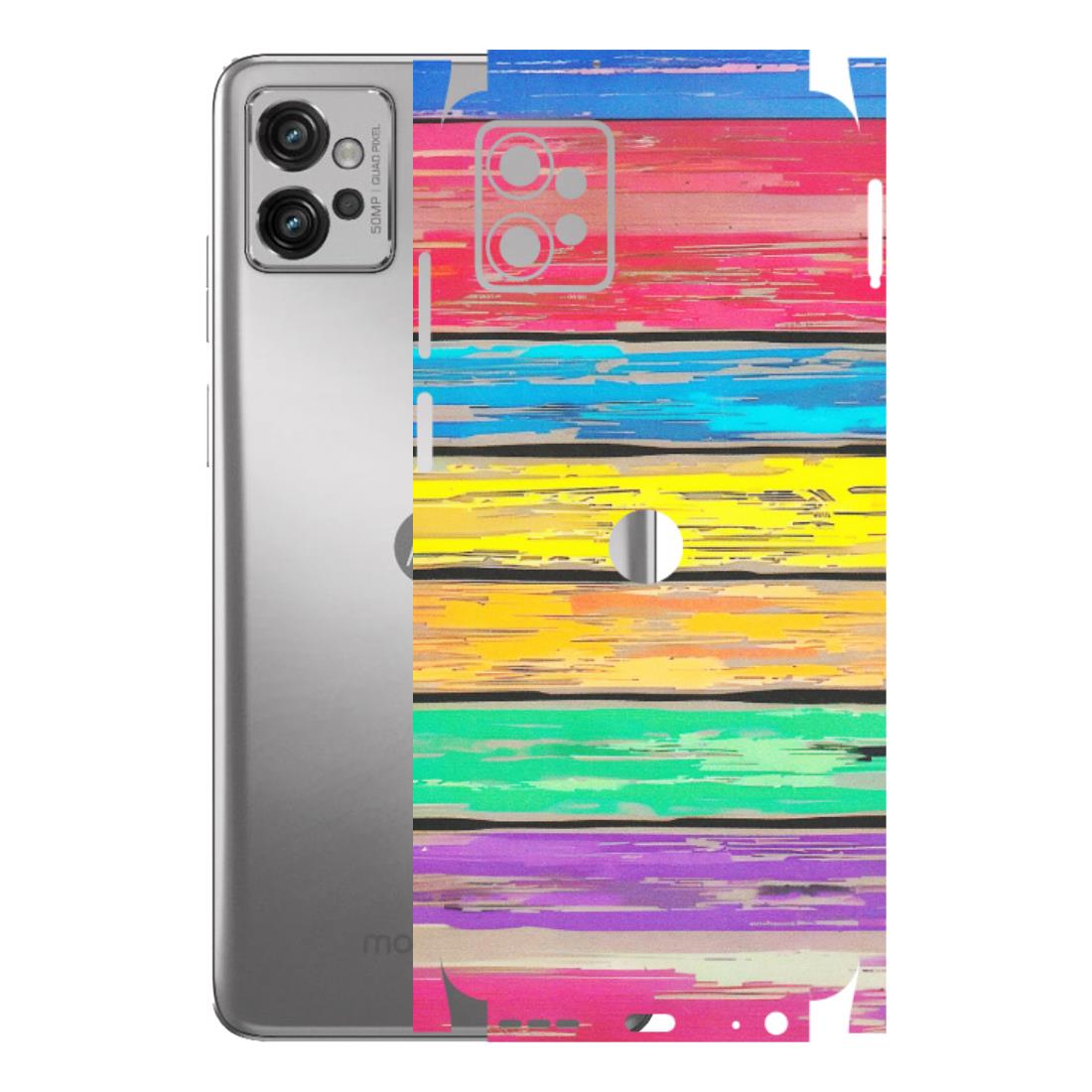 Motorola Phone Skins (All Models) - Multi Colour Wooden Wall - Matte Finish (M-96) Motorola Moto G32