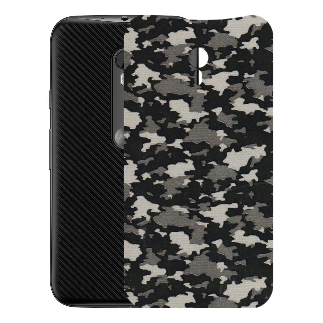 Motorola Phone Skins (All Models) - Black/Grey Camoflaunge - 3D Embossed Finish (L-142) Motorola Moto G3