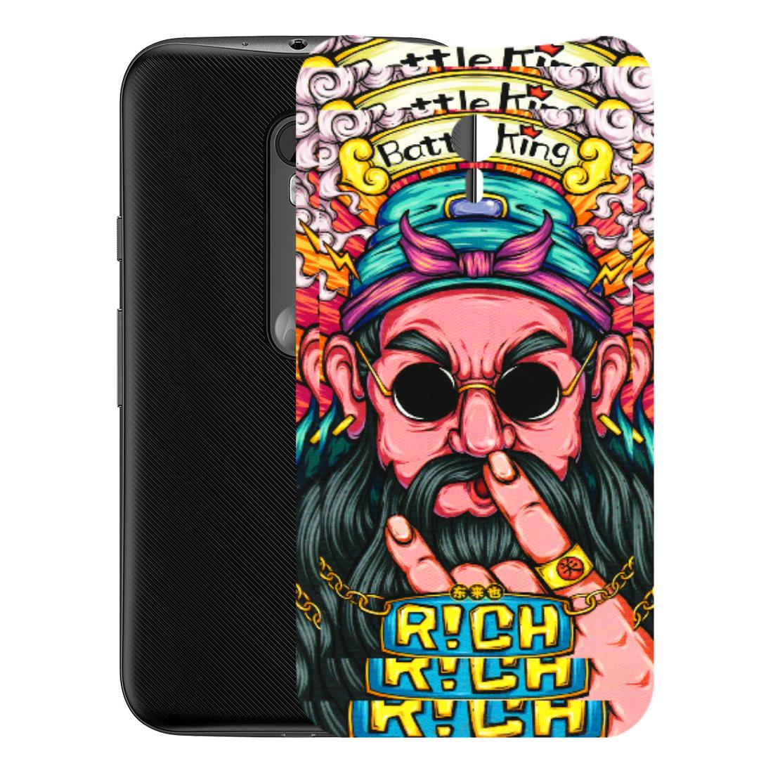 Motorola Phone Skins (All Models) - Battle King Dude Face - 3D Embossed Finish (L-178) Motorola Moto G3