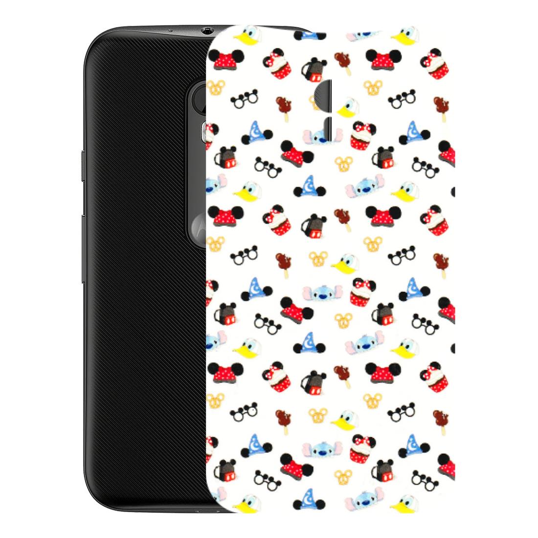 Motorola Phone Skins (All Models) - Minnie Mouse & Donald Doodles s - 3D Embossed Finish (L-194) Motorola Moto G3