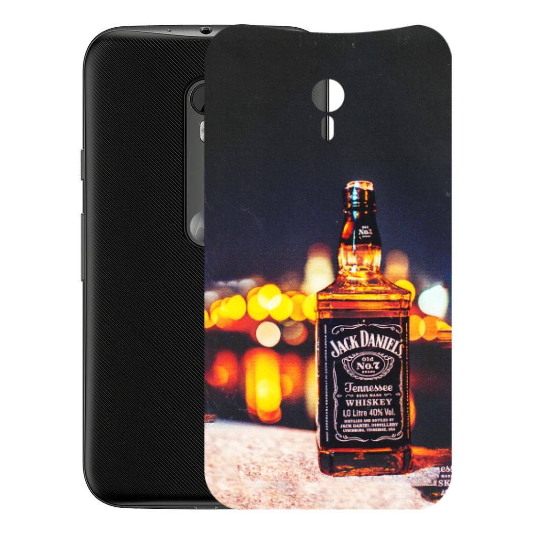Motorola Phone Skins (All Models) - JD Whiskey Bottle - 3D Embossed Finish (L-20) Motorola Moto G3