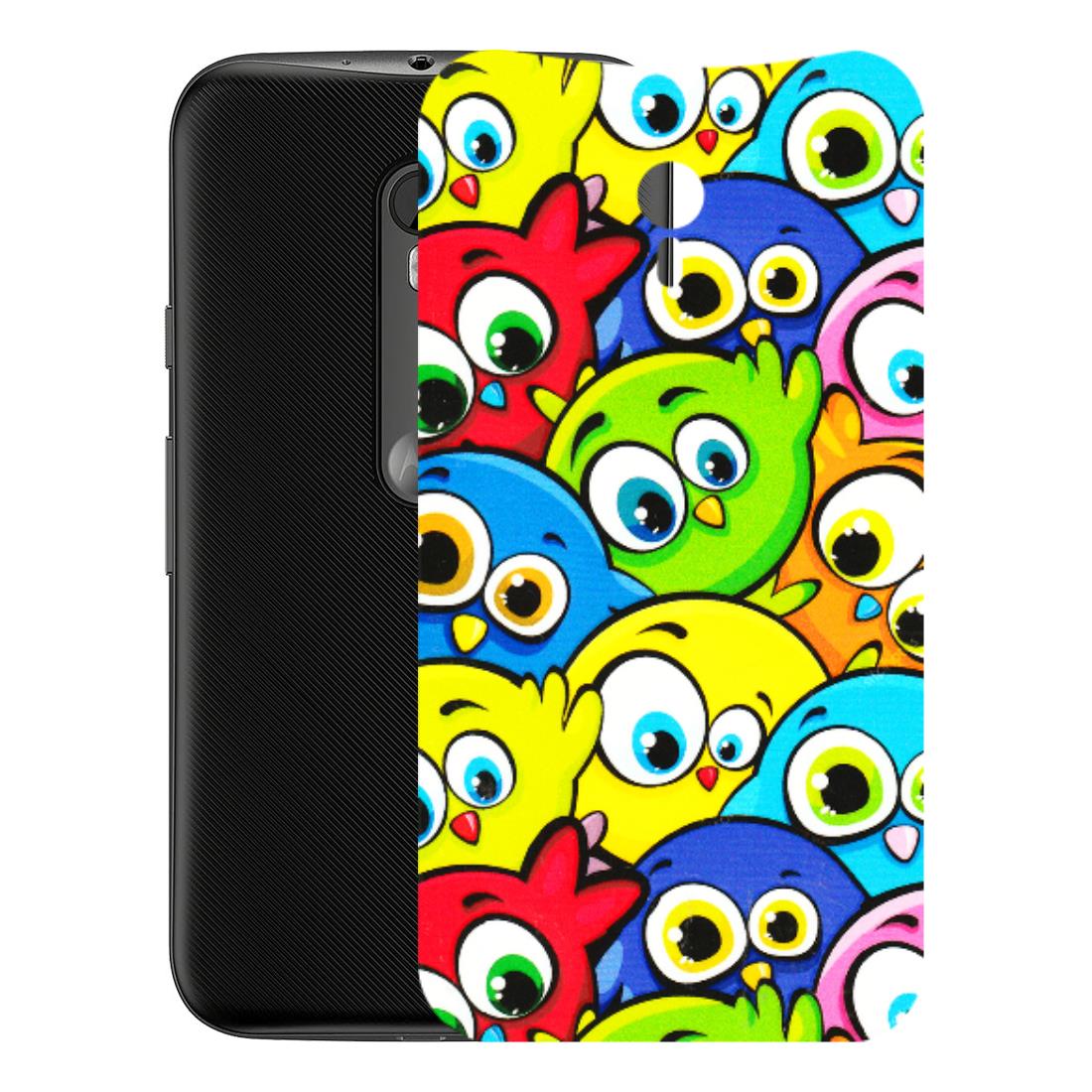 Motorola Phone Skins (All Models) - Cute Fluffy Birds - 3D Embossed Finish (L-213) Motorola Moto G3