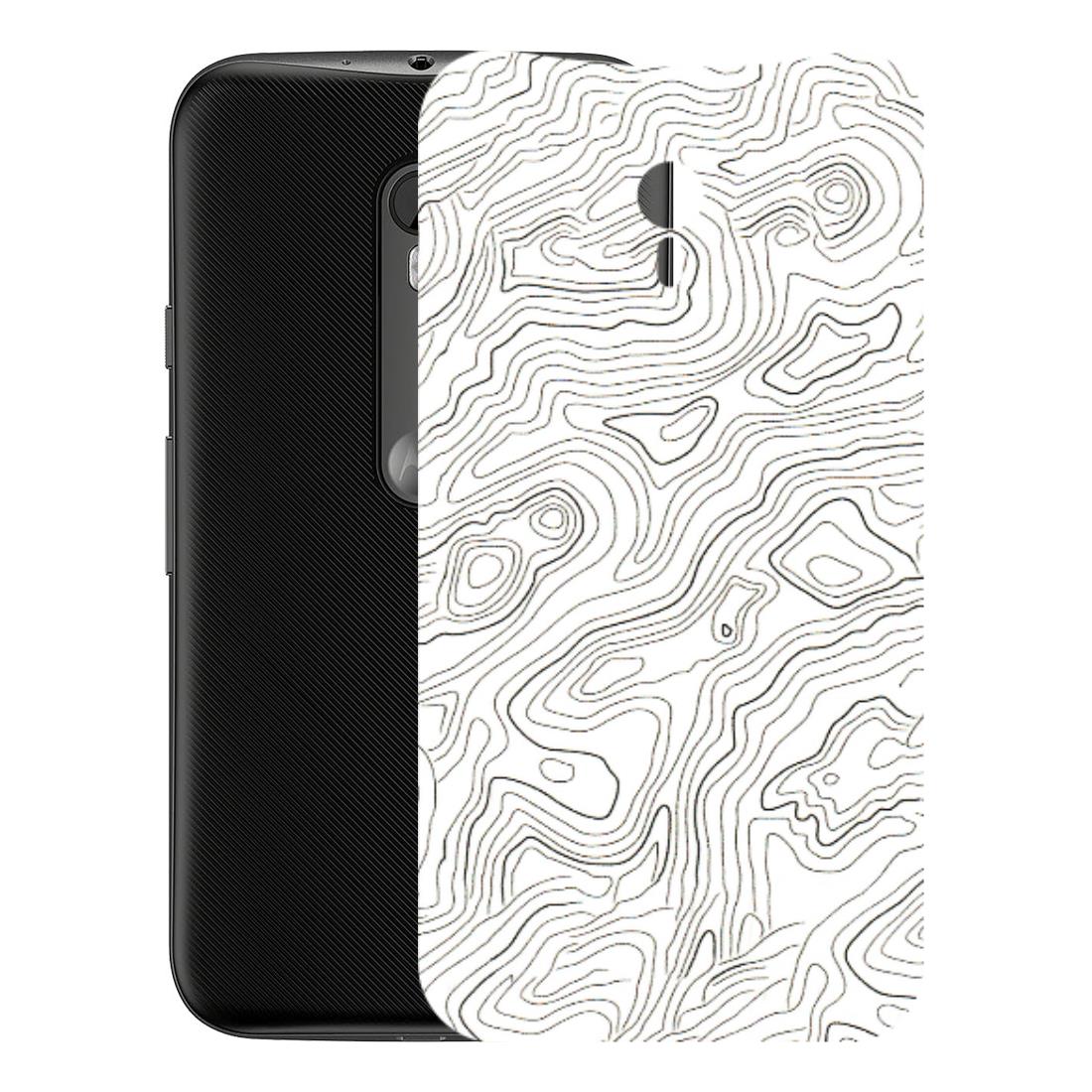 Motorola Phone Skins (All Models) - White Black Swirls - 3D Embossed Finish (L-219) Motorola Moto G3