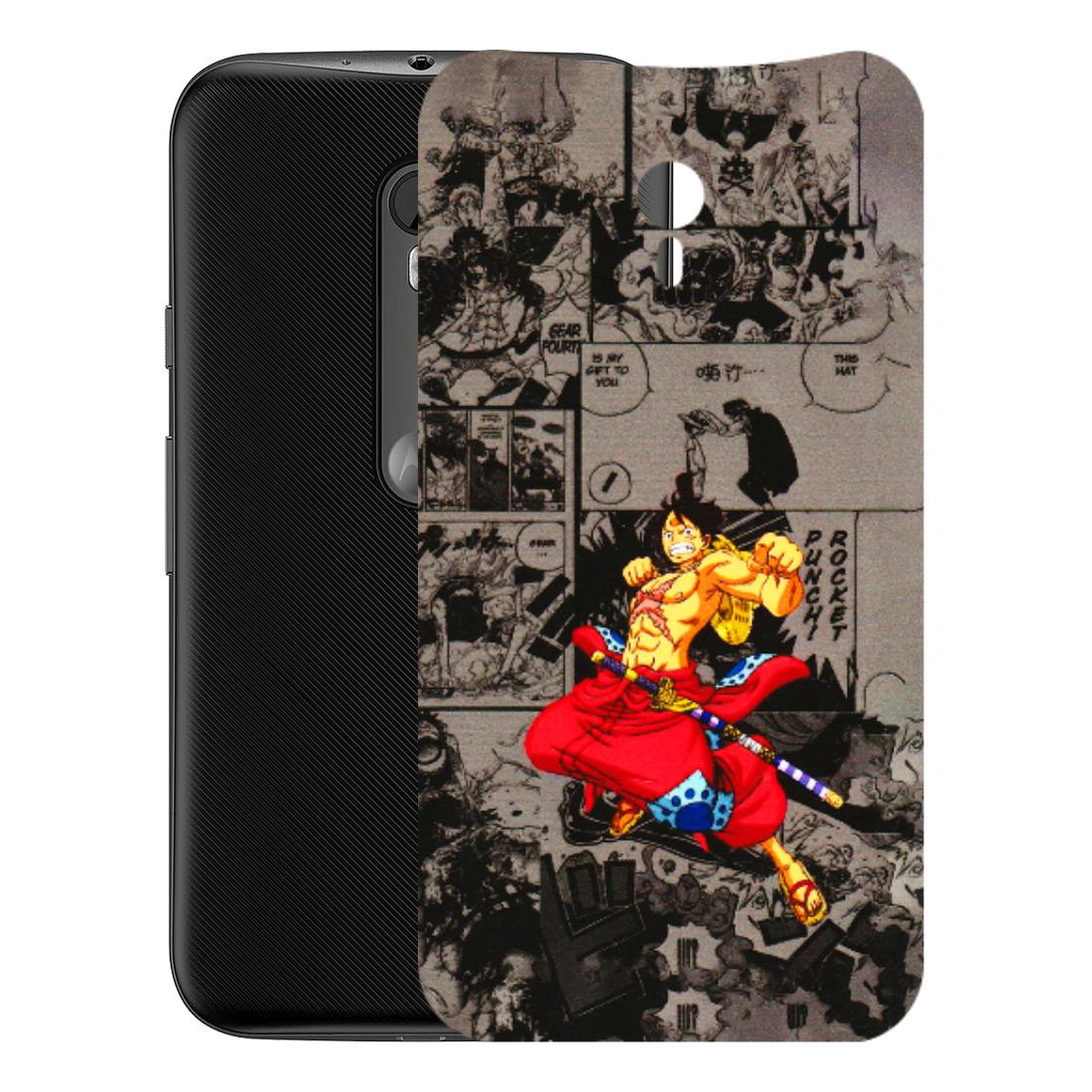 Motorola Phone Skins (All Models) - One Piece Rocket Punch Manga - 3D Embossed Finish (L-25) Motorola Moto G3
