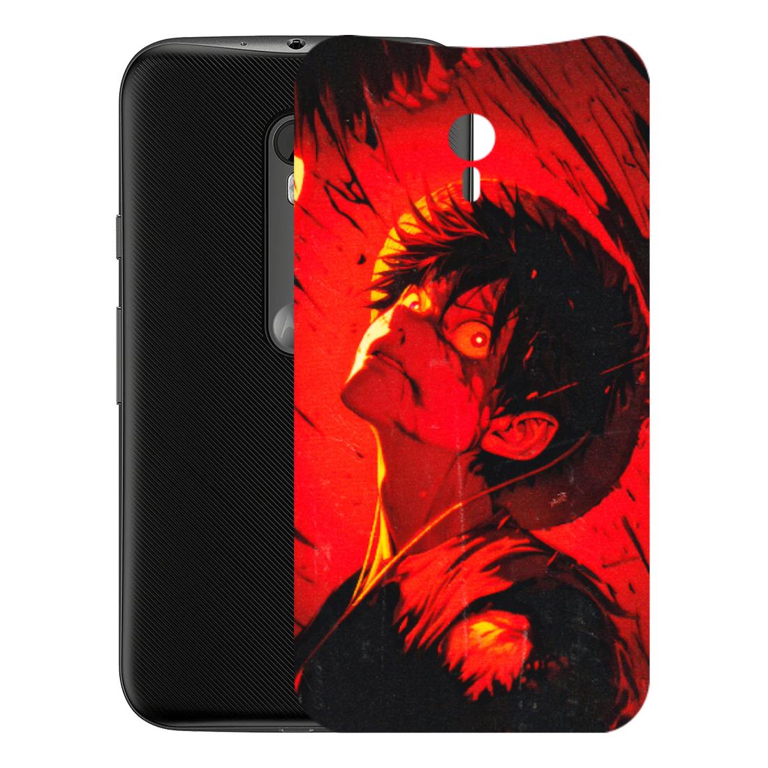 Motorola Phone Skins (All Models) - D.Luffy Power Up One Piece Anime - 3D Embossed Finish (L-326) Motorola Moto G3