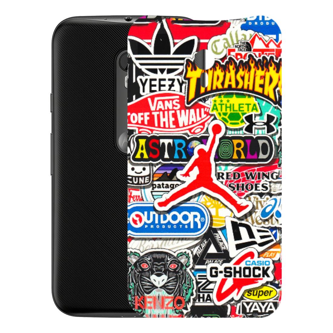 Motorola Phone Skins (All Models) - Multi Brands Sticker Graffiti - 3D Embossed Finish (L-37) Motorola Moto G3
