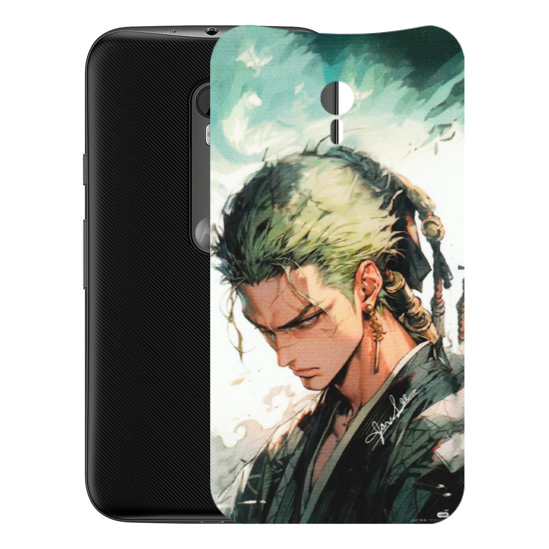 Motorola Phone Skins (All Models) - New Roronoa Zoro One Picece Anime - Matte Finish (M-140) Motorola Moto G3