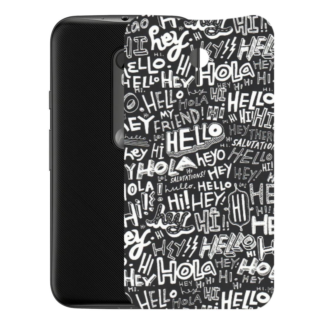 Motorola Phone Skins (All Models) - Hi Hello Doodles - Matte Finish (M-25) Motorola Moto G3