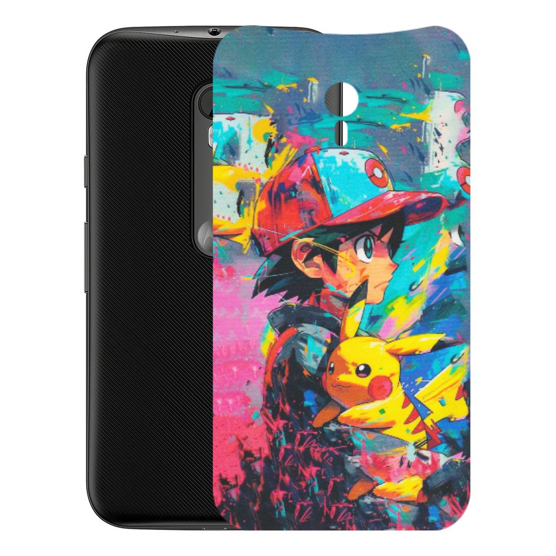 Motorola Phone Skins (All Models) - Ash & Pikachu - Matte Finish (M-26) Motorola Moto G3