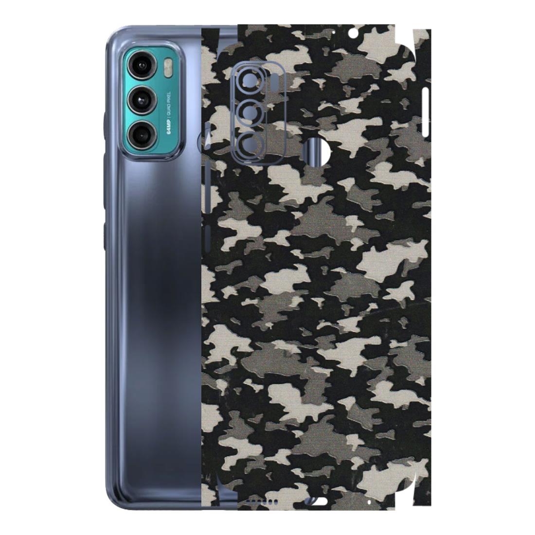 Motorola Phone Skins (All Models) - Black/Grey Camoflaunge - 3D Embossed Finish (L-142) Motorola Moto G40 Fusion (5G)