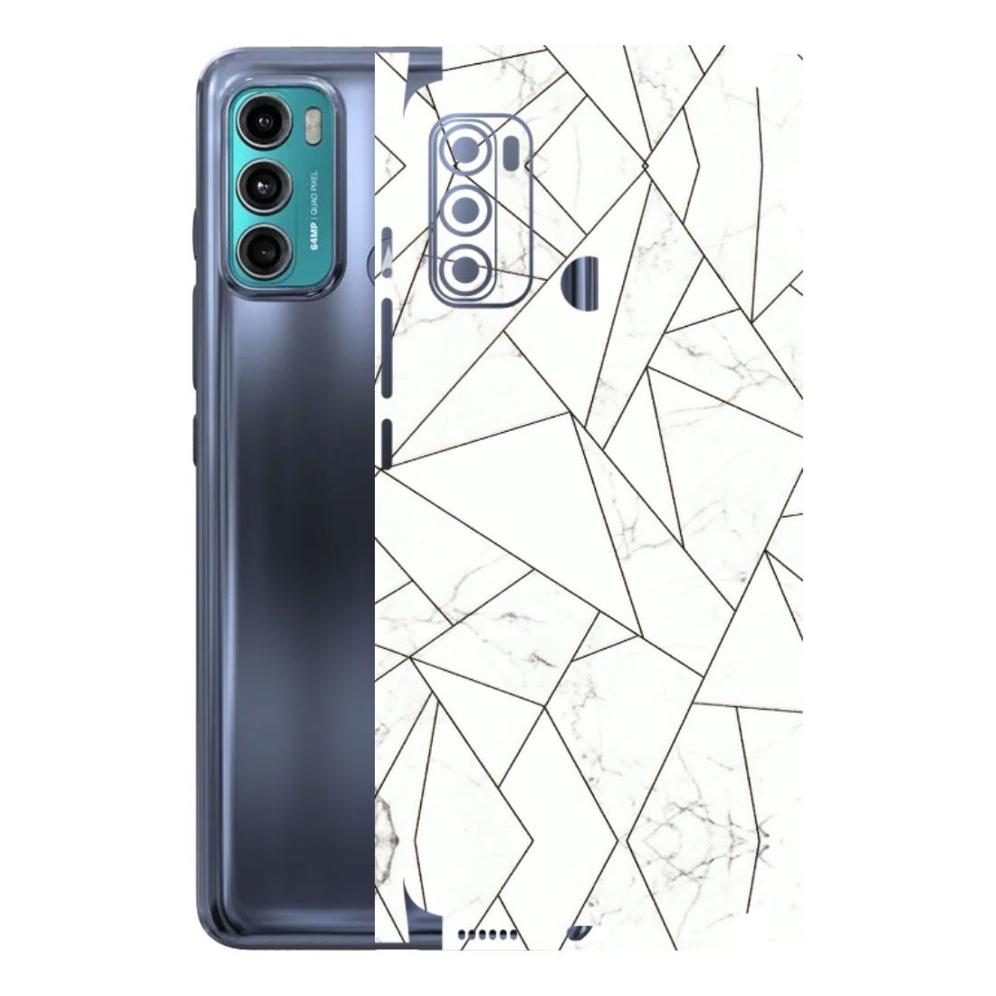 Motorola Phone Skins (All Models) - Luxury White Marble Effect - 3D Embossed Finish (L-168) Motorola Moto G40 Fusion (5G)