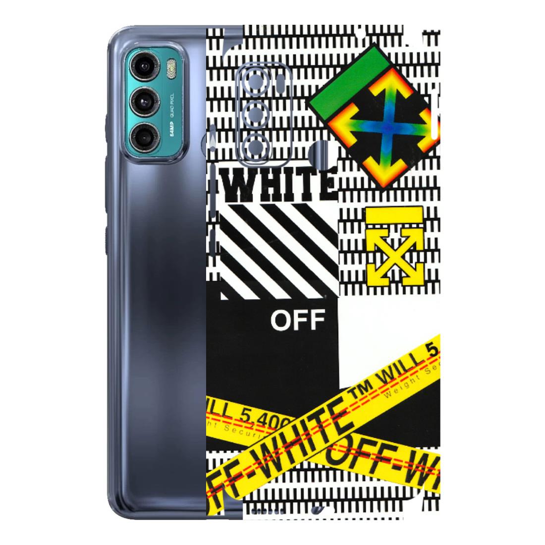 Motorola Phone Skins (All Models) - White Off Abstract - 3D Embossed Finish (L-172) Motorola Moto G40