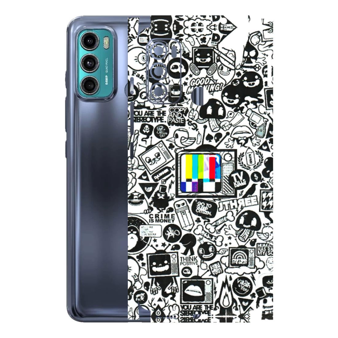 Motorola Phone Skins (All Models) - Doodles Positive Art - 3D Embossed Finish (L-263) Motorola Moto G40