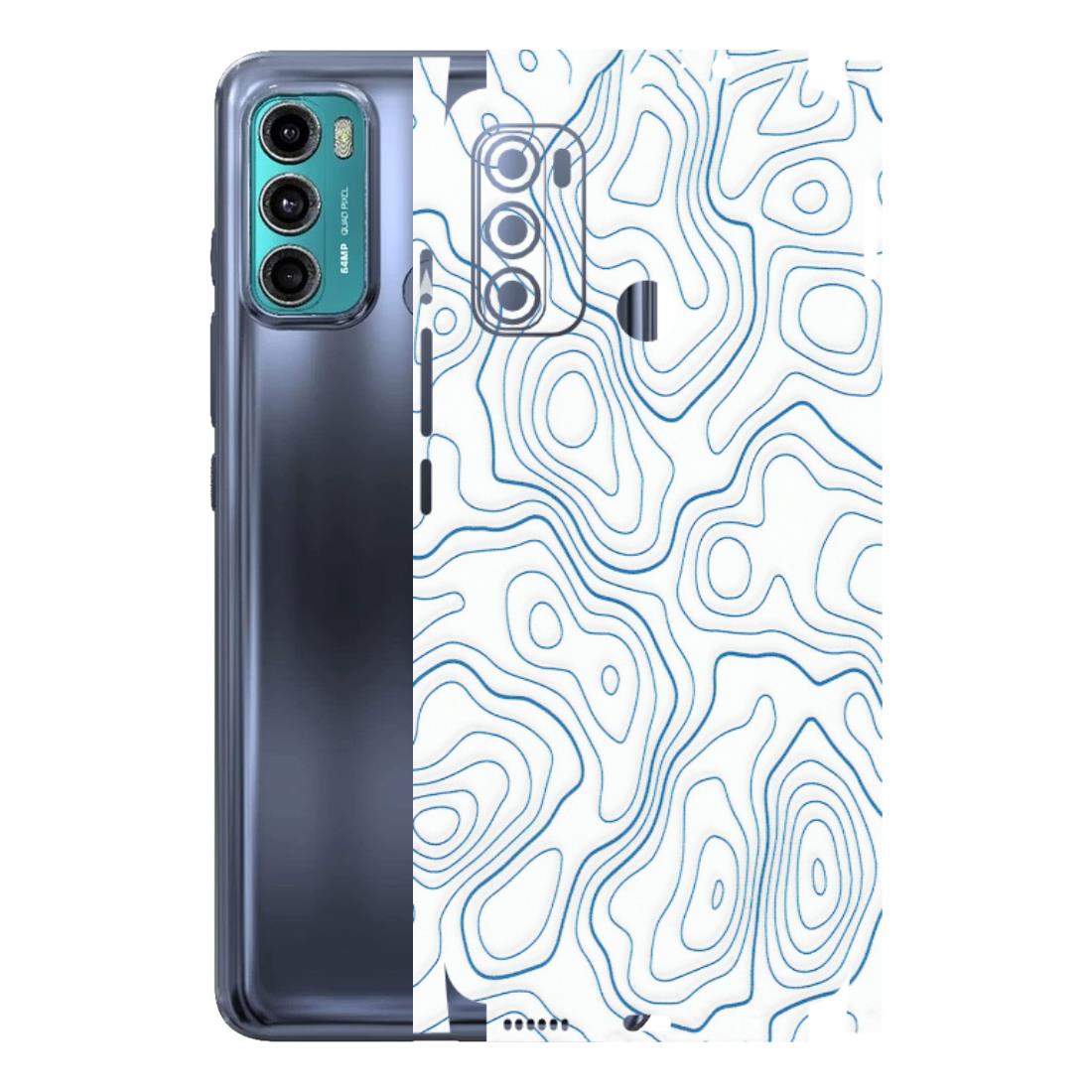 Motorola Phone Skins (All Models) - Blue And White Swirls - Matte Finish (M-139) Motorola Moto G40