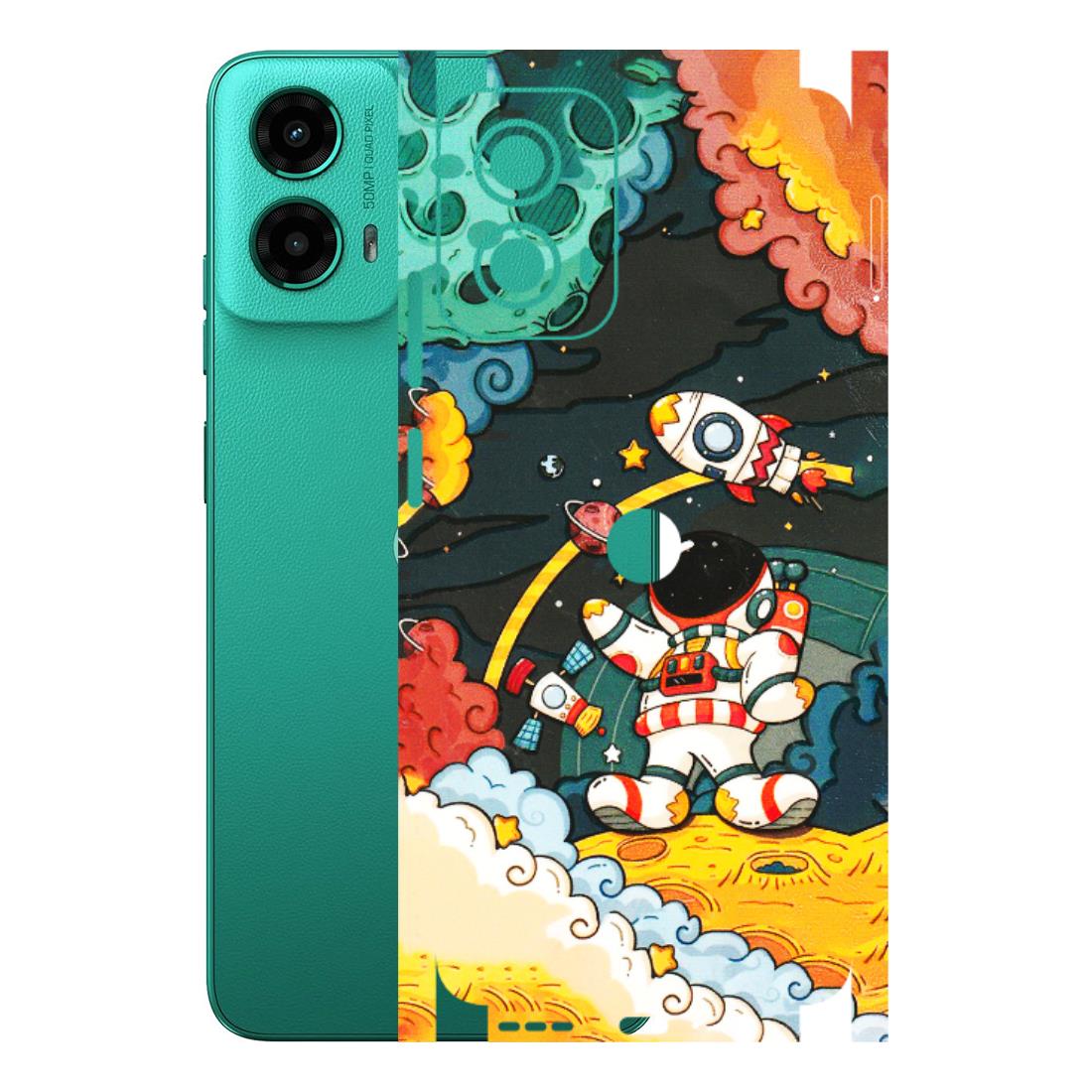 Motorola Phone Skins (All Models) - Astronauts & Spaceship - 3D Embossed Finish (L-145) Motorola Moto G45 (5G)