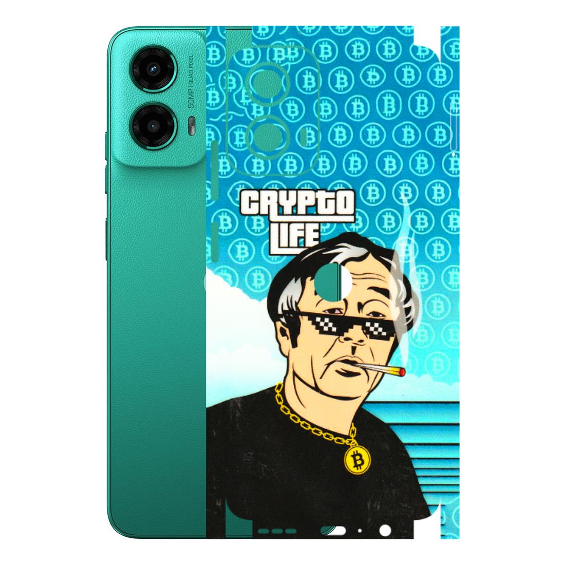 Motorola Phone Skins (All Models) - Crypto Thug Life - 3D Embossed Finish (L-179) Motorola Moto G45 (5G)