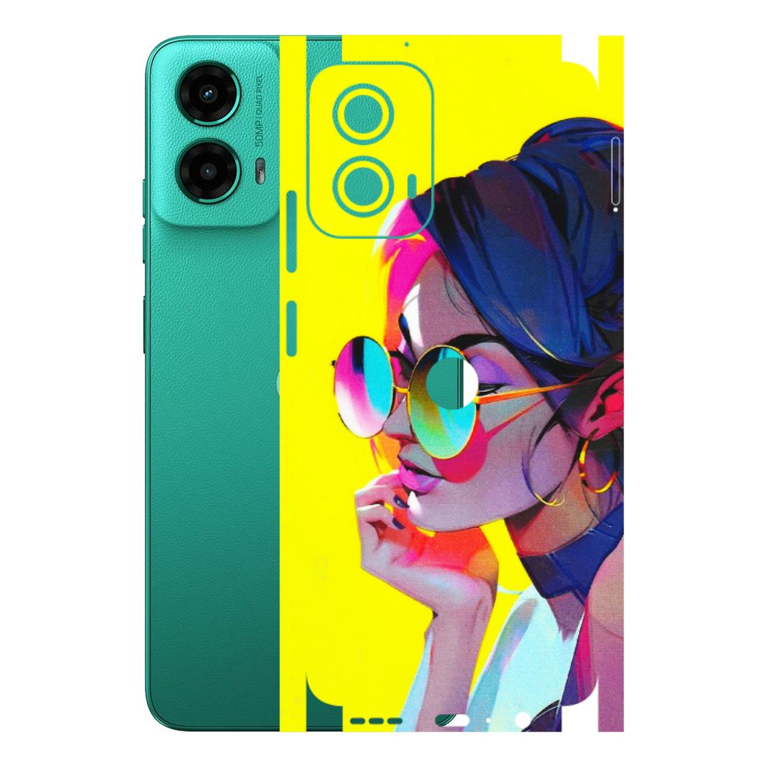 Motorola Phone Skins (All Models) - Bold Stylish Girl - 3D Embossed Finish (L-222) Motorola Moto G45 (5G)