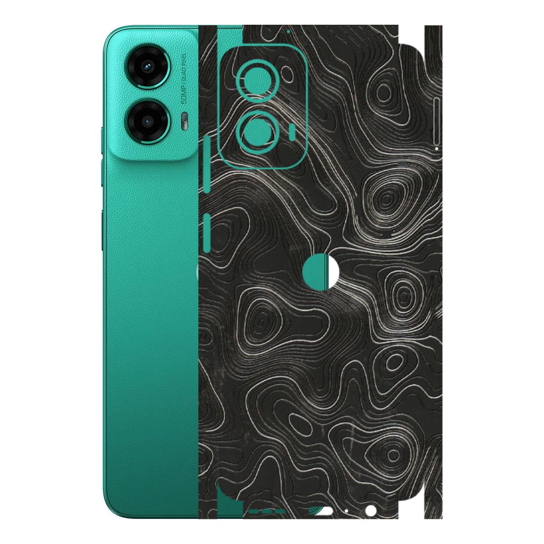 Motorola Phone Skins (All Models) - Abstract White Line Map - 3D Embossed Finish (L-269) Motorola Moto G45 (5G)