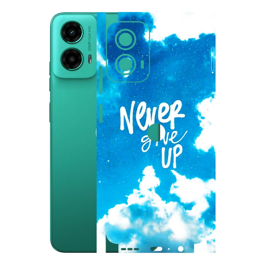 Motorola Phone Skins (All Models) - Never Give Up - 3D Embossed Finish (L-279) Motorola Moto G45 (5G)