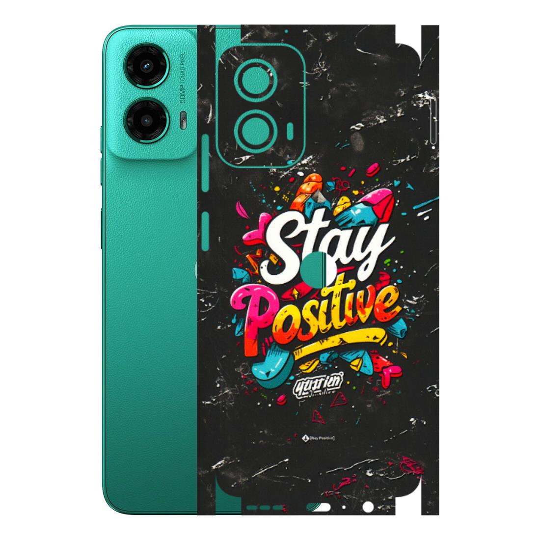 Motorola Phone Skins (All Models) - Stay Positive Black - 3D Embossed Finish (L-31) Motorola Moto G45 (5G)