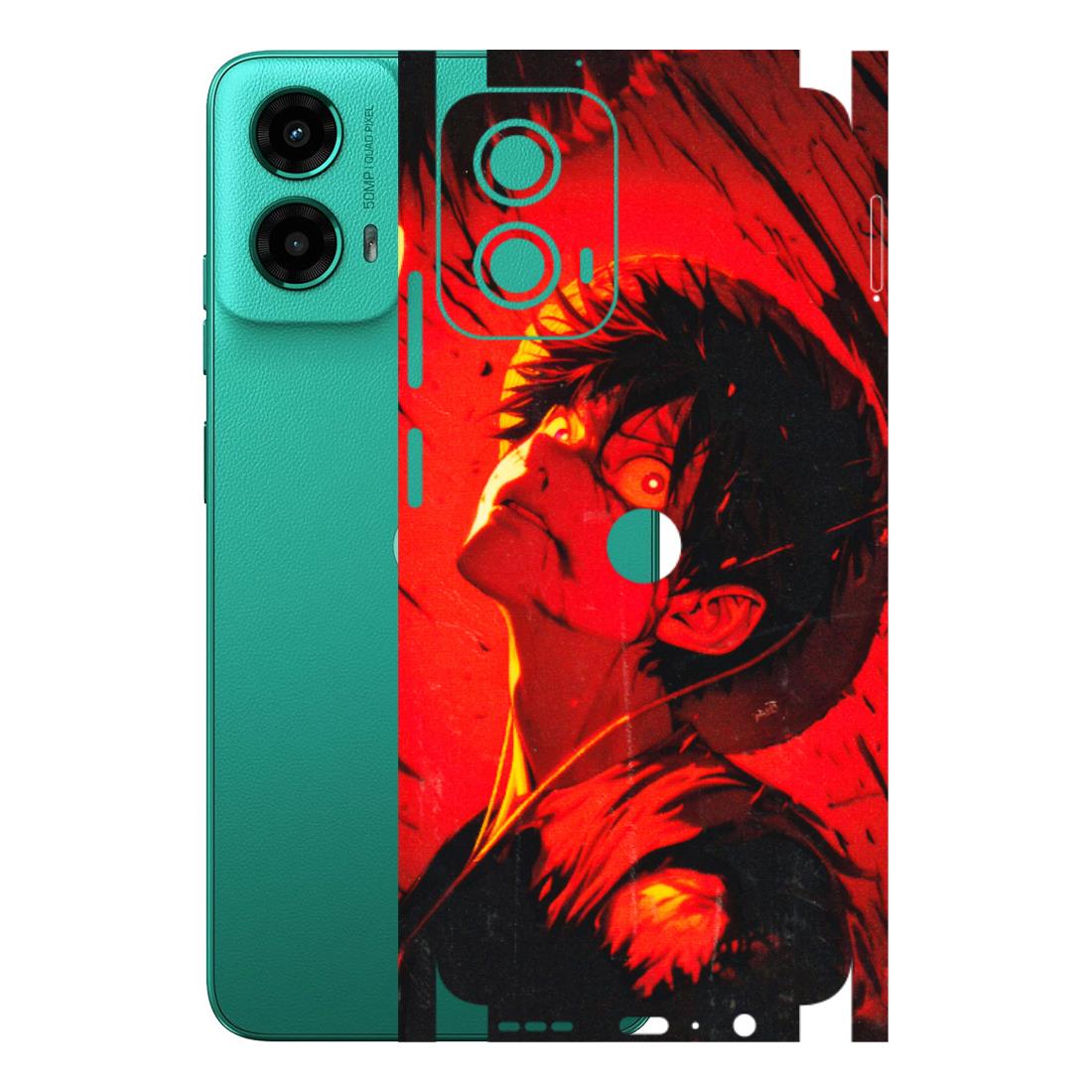 Motorola Phone Skins (All Models) - D.Luffy Power Up One Piece Anime - 3D Embossed Finish (L-326) Motorola Moto G45 (5G)