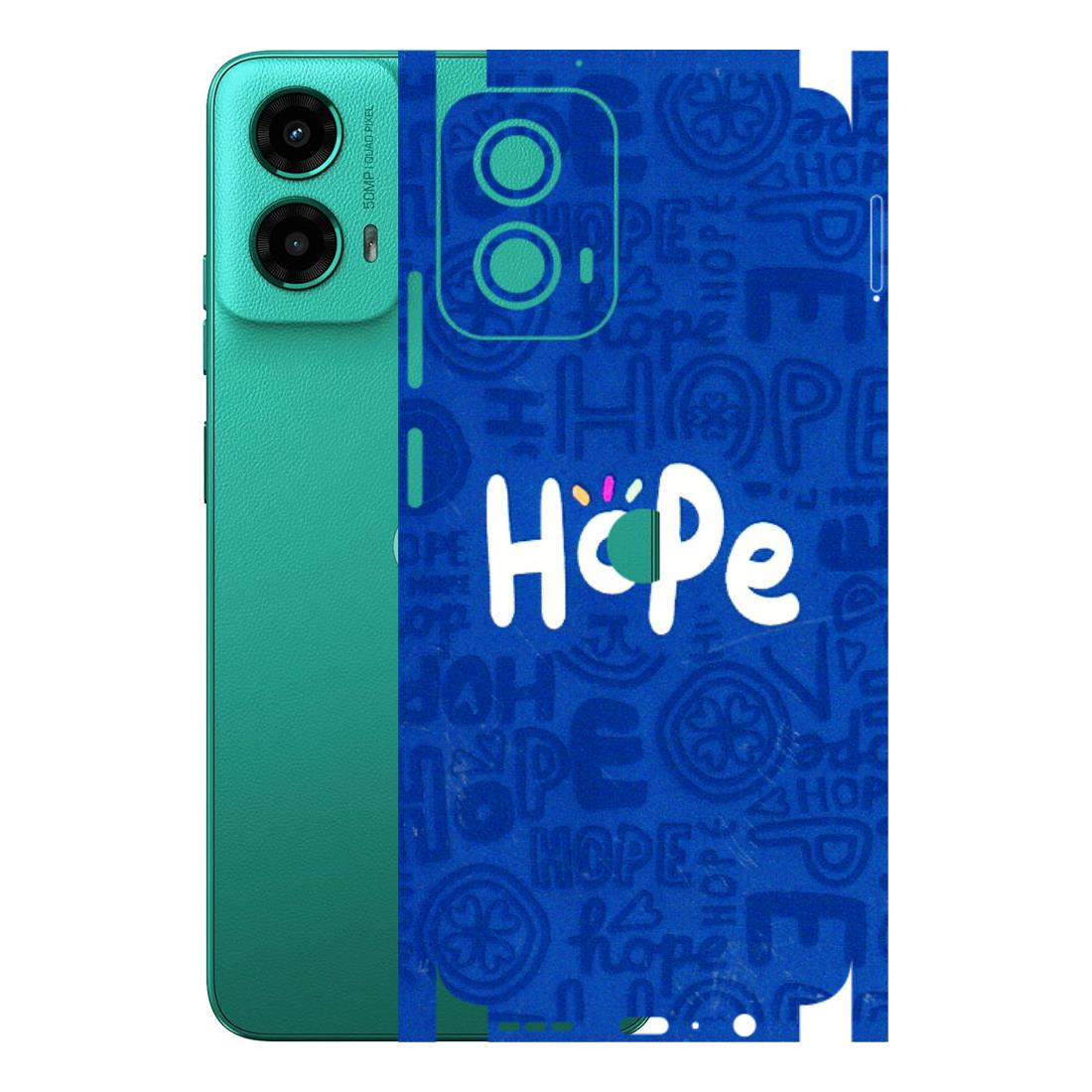 Motorola Phone Skins (All Models) - Hope Doodles Blue - 3D Embossed Finish (L-43) Motorola Moto G45 (5G)