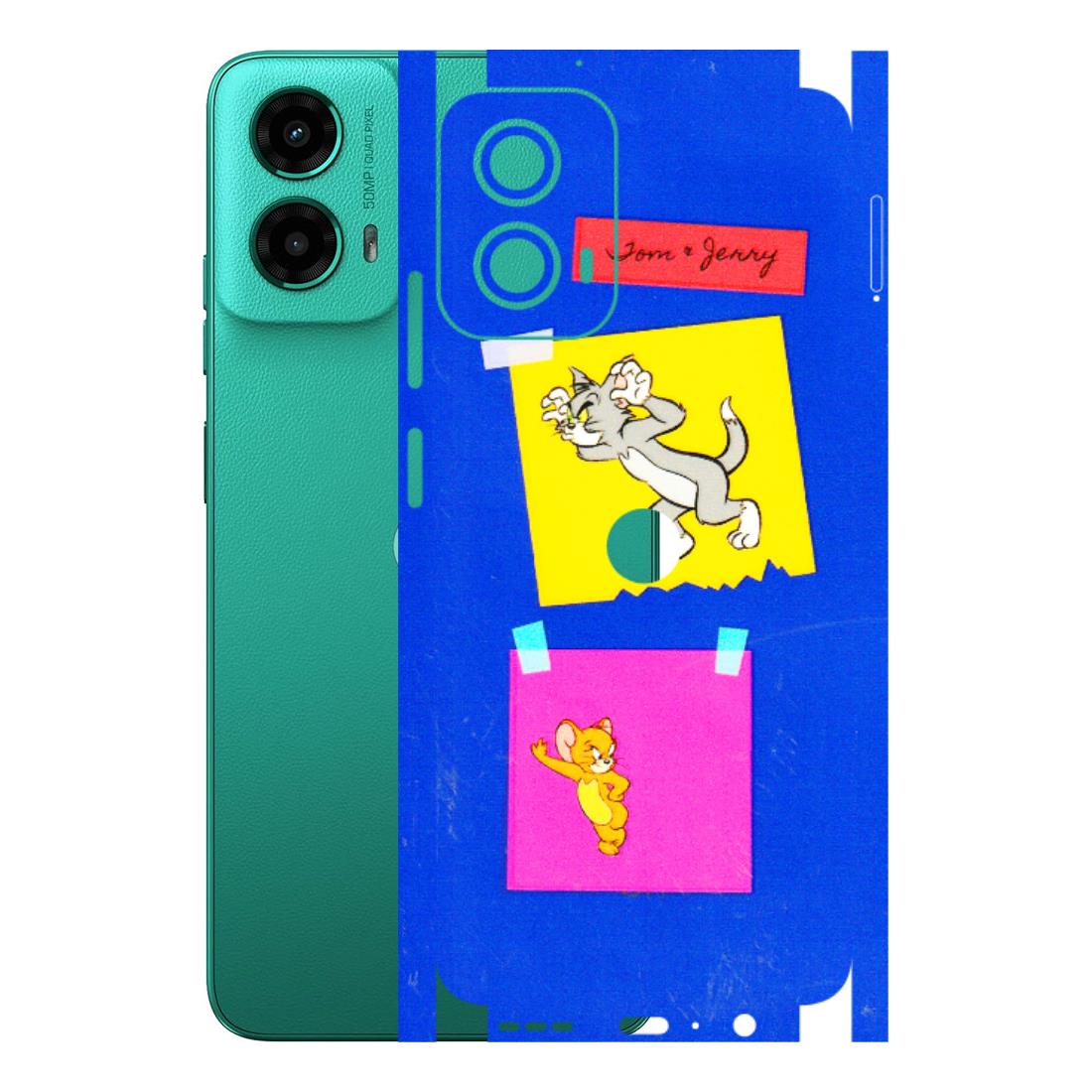 Motorola Phone Skins (All Models) - Tom N Jerry Sticky Notes - 3D Embossed Finish (L-88) Motorola Moto G45 (5G)